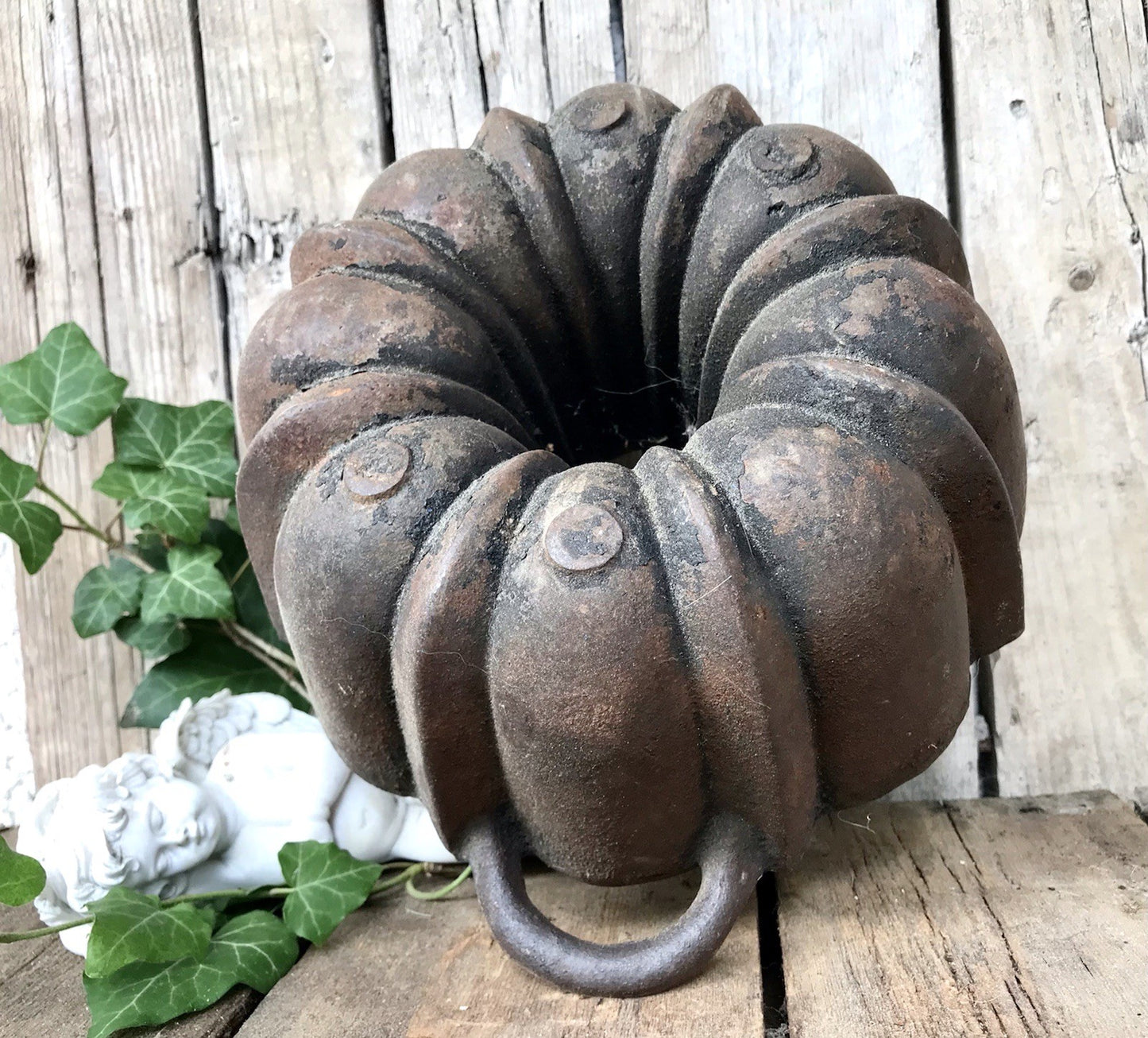 Antik Eisenguss Guglhupf Form Kuchen Backform Gusseisen