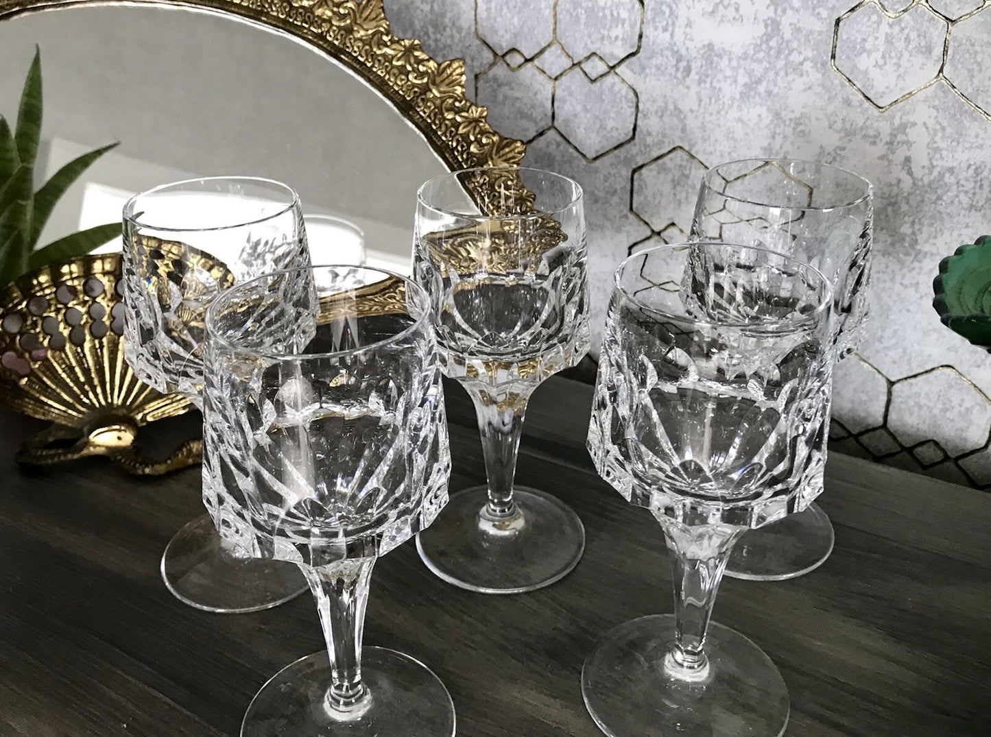 Vintage Edel 5x Südweingläser Gläser Kristallglas Peill & Putzler Bleikristall