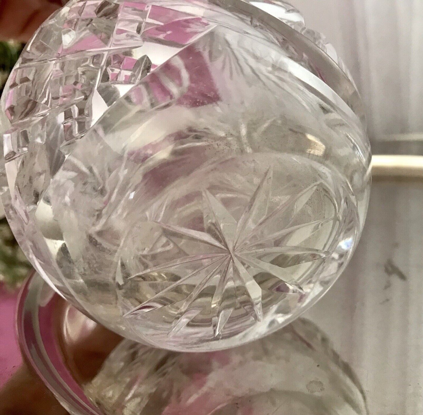 Antik Alt Karaffe Rumflasche Kristallglas Bleikristall geschliffen So SCHÖN
