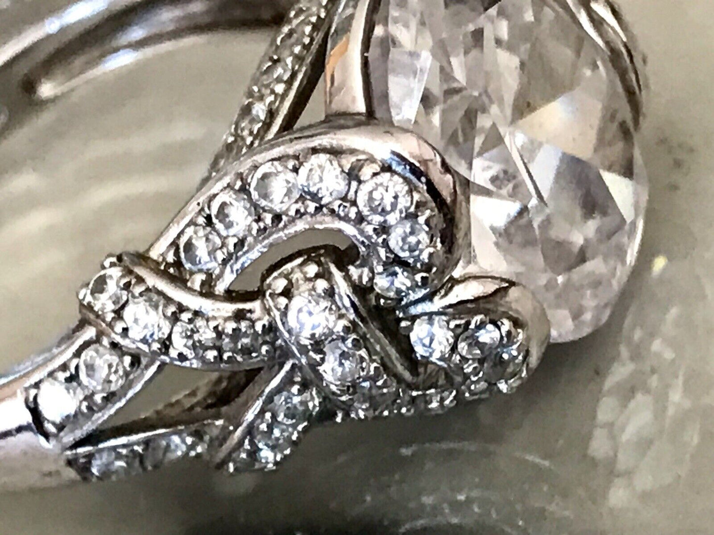 Edel Schmuck Set DAMEN RING & Ohrringe Silber 925 Gr.63 Steine Cubic Zirkonia