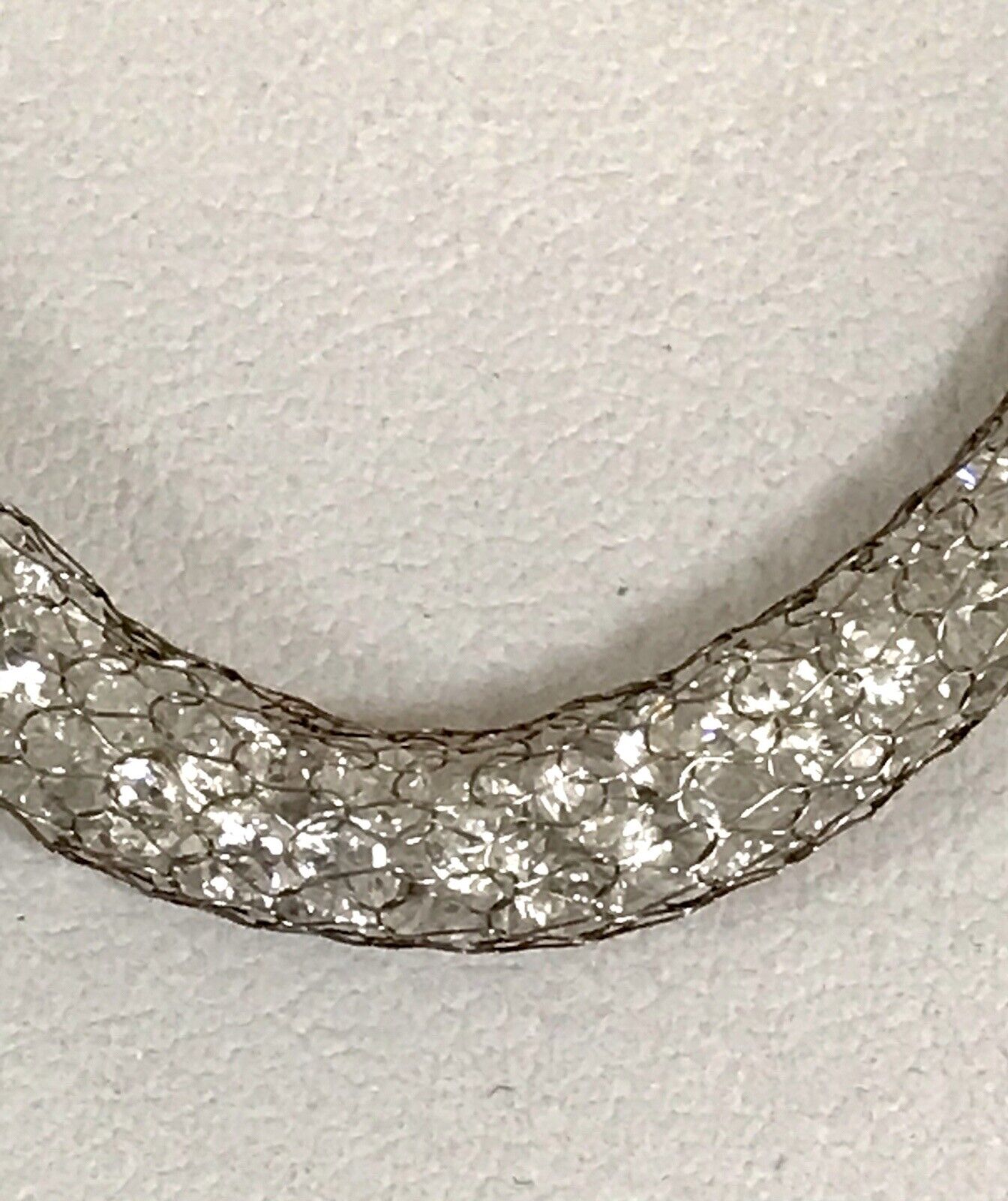 Alt Vintage Edel Gold 333 Gold & 925 Silber Collier Halskette Goldnetz Steine