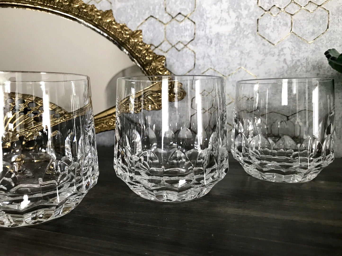 Vintage Edel 3x Whisky Gläser Kristallglas Peill & Putzler Bleikristall