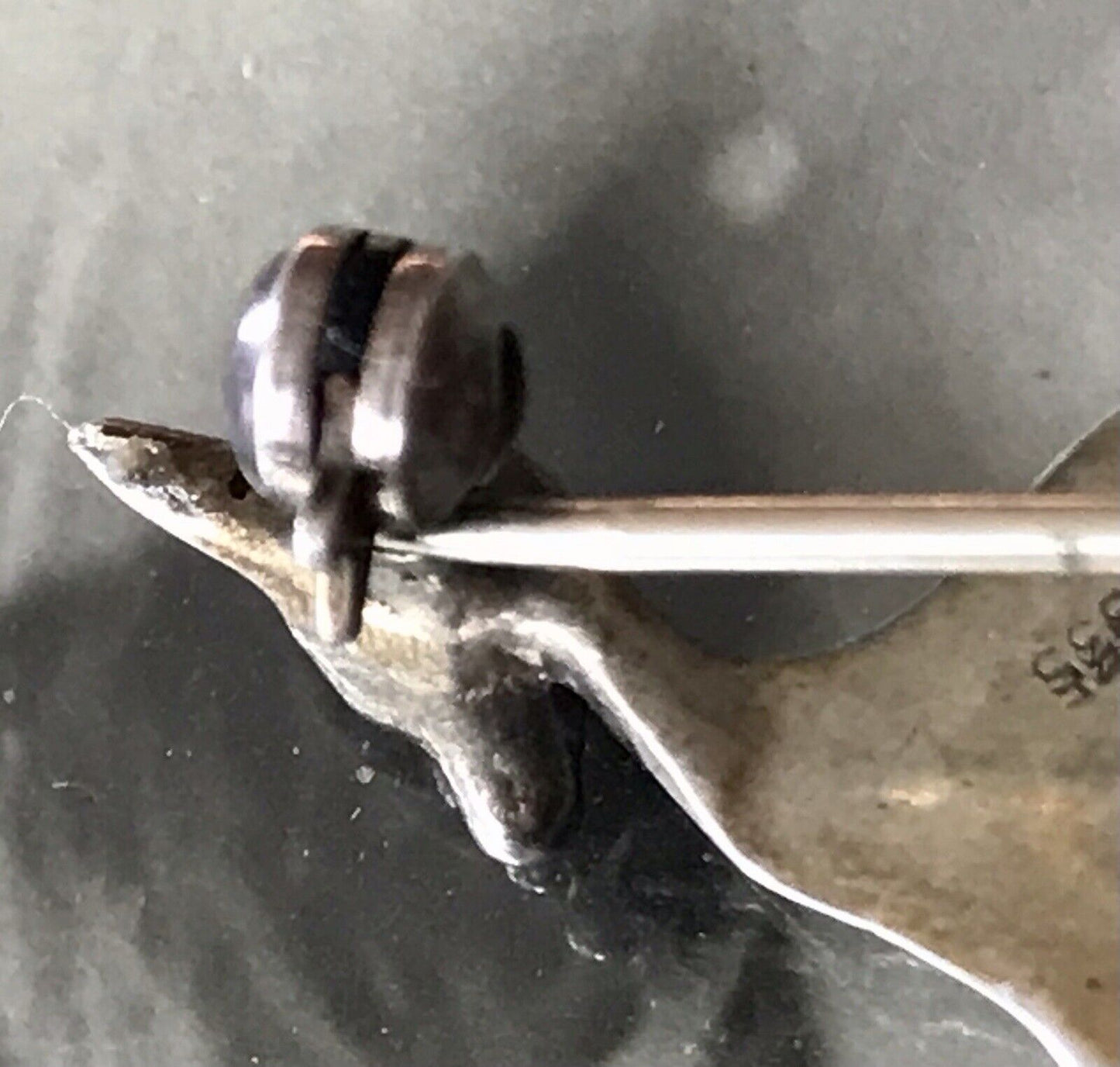 Antik Art Déco Edel Brosche Silber 835 Markasite Rehkitz Grüne Augen