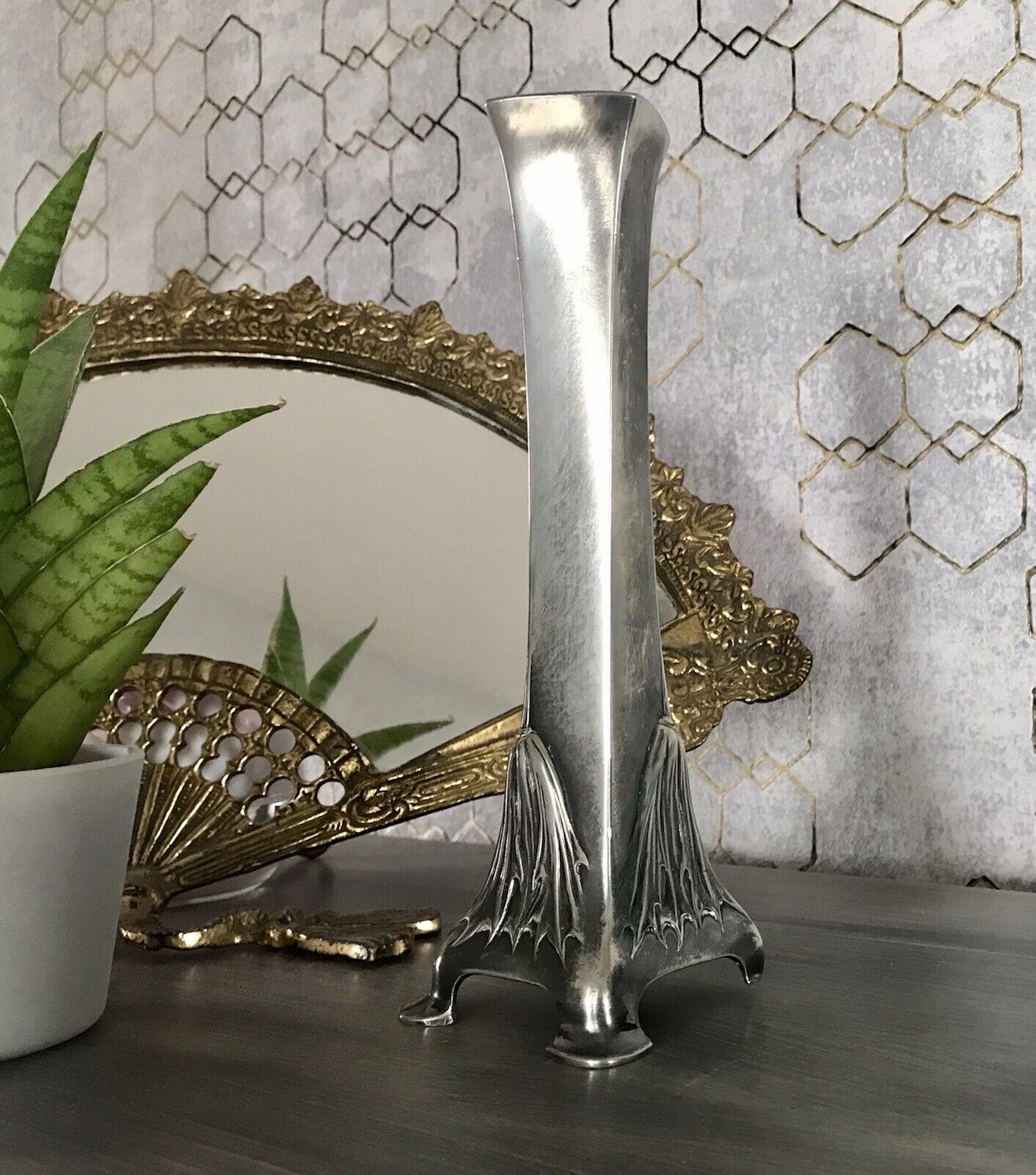 Antik Edel Jugendstil Argentor Wien Kerzenleuchter ? Vase? versilbert