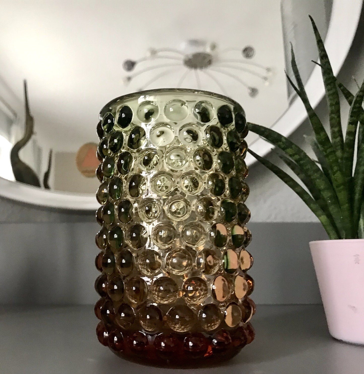 Vintage Designer Vase Glasvase Glas mundgeblasen WMF Erich Jachmann