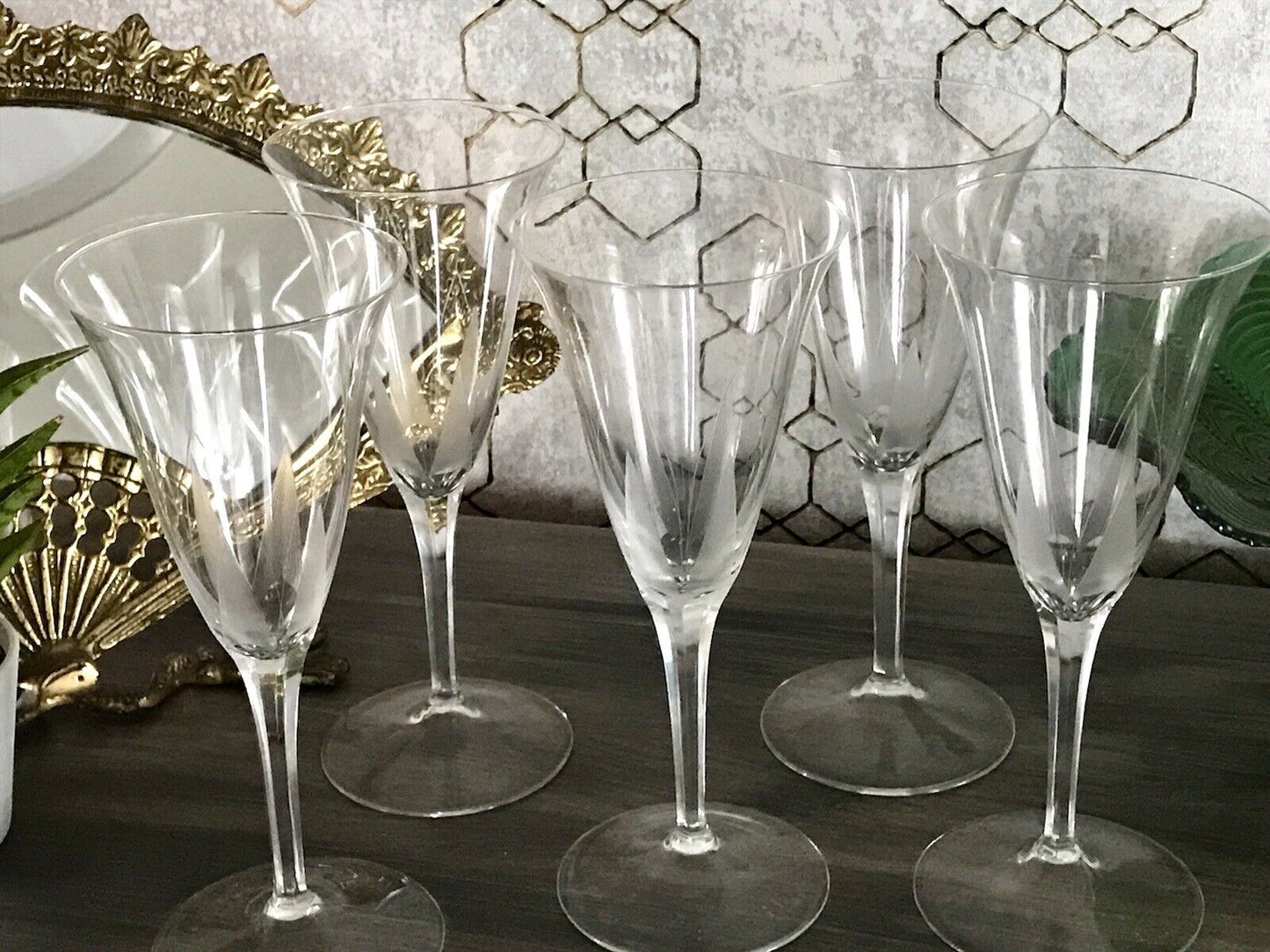 Antik Art Déco 5x Champagnerflöten Gläser Zeus Otto Rakel 40er Jahre Weisswasser