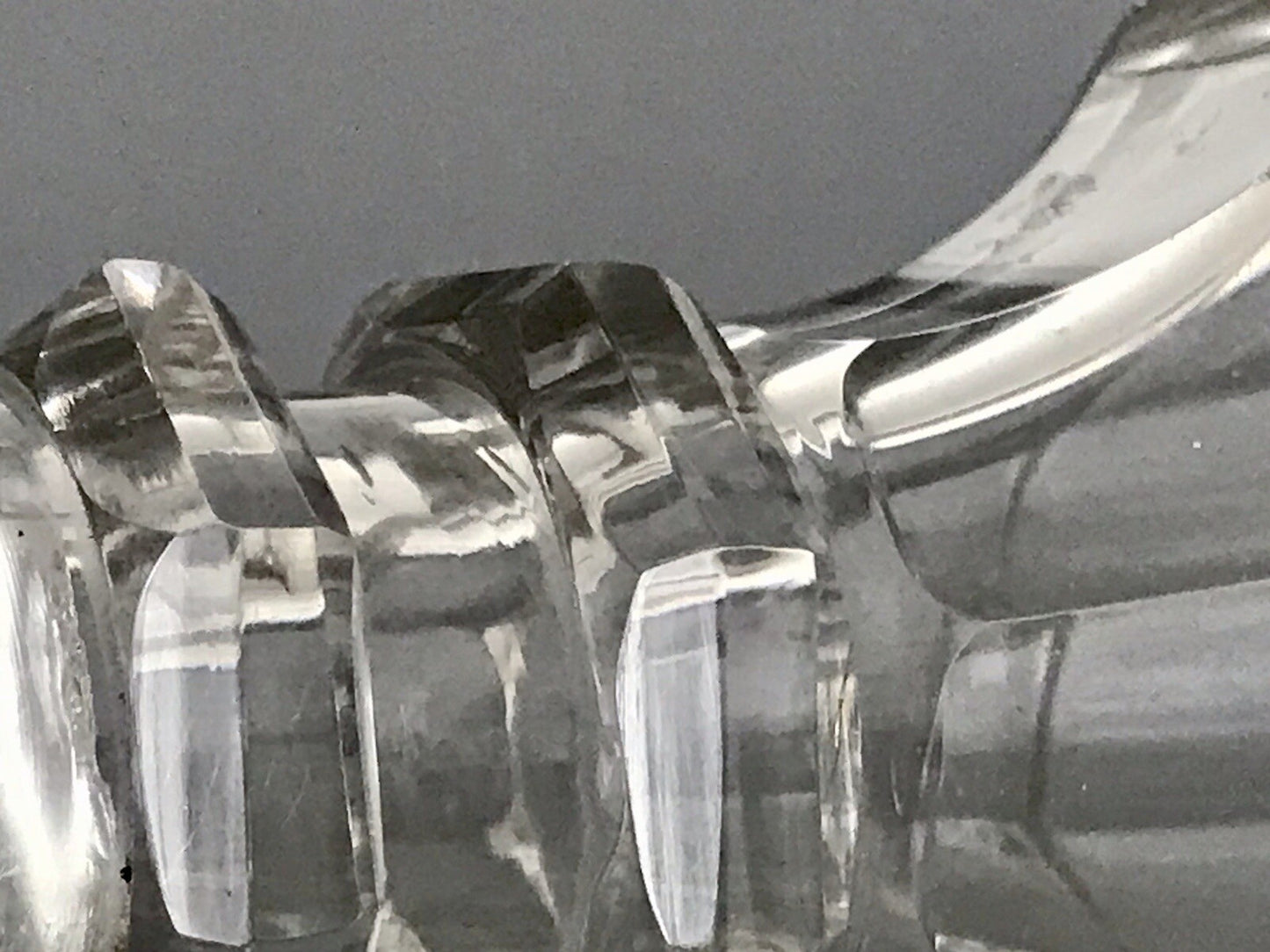 Antik Biedermeier kleine Karaffe Weinkaraffe Dekanter Glas Flächenschliff kantig