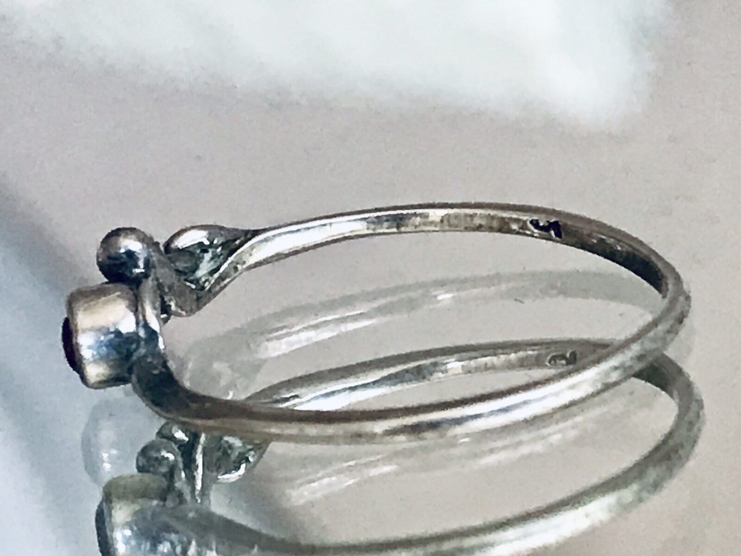 Antik? Vintage Damen filigran Ring lila Stein Silber 835 Gr.56 17,8