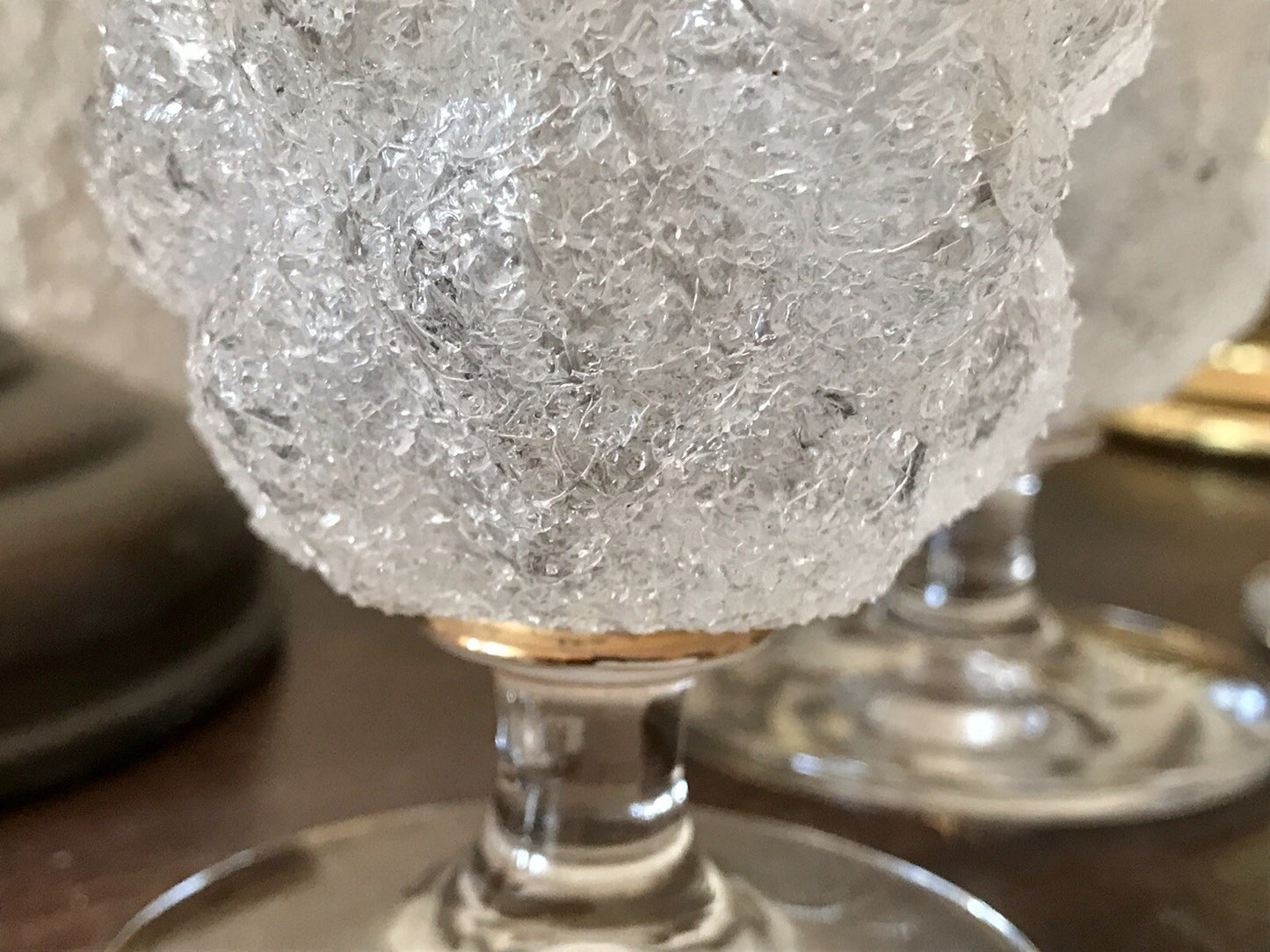 Antik 1 (von 10) Fußbecher Kelch Becher Weinglas Pokalglas Kristallglas? ~1870