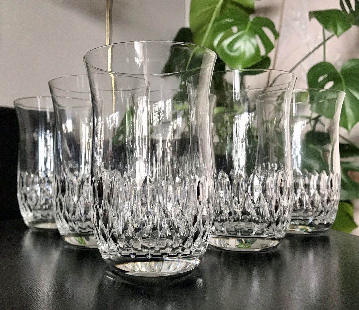 Vintage 6 EDEL Wassergläser Trinkbecher Glas Kristallglas
