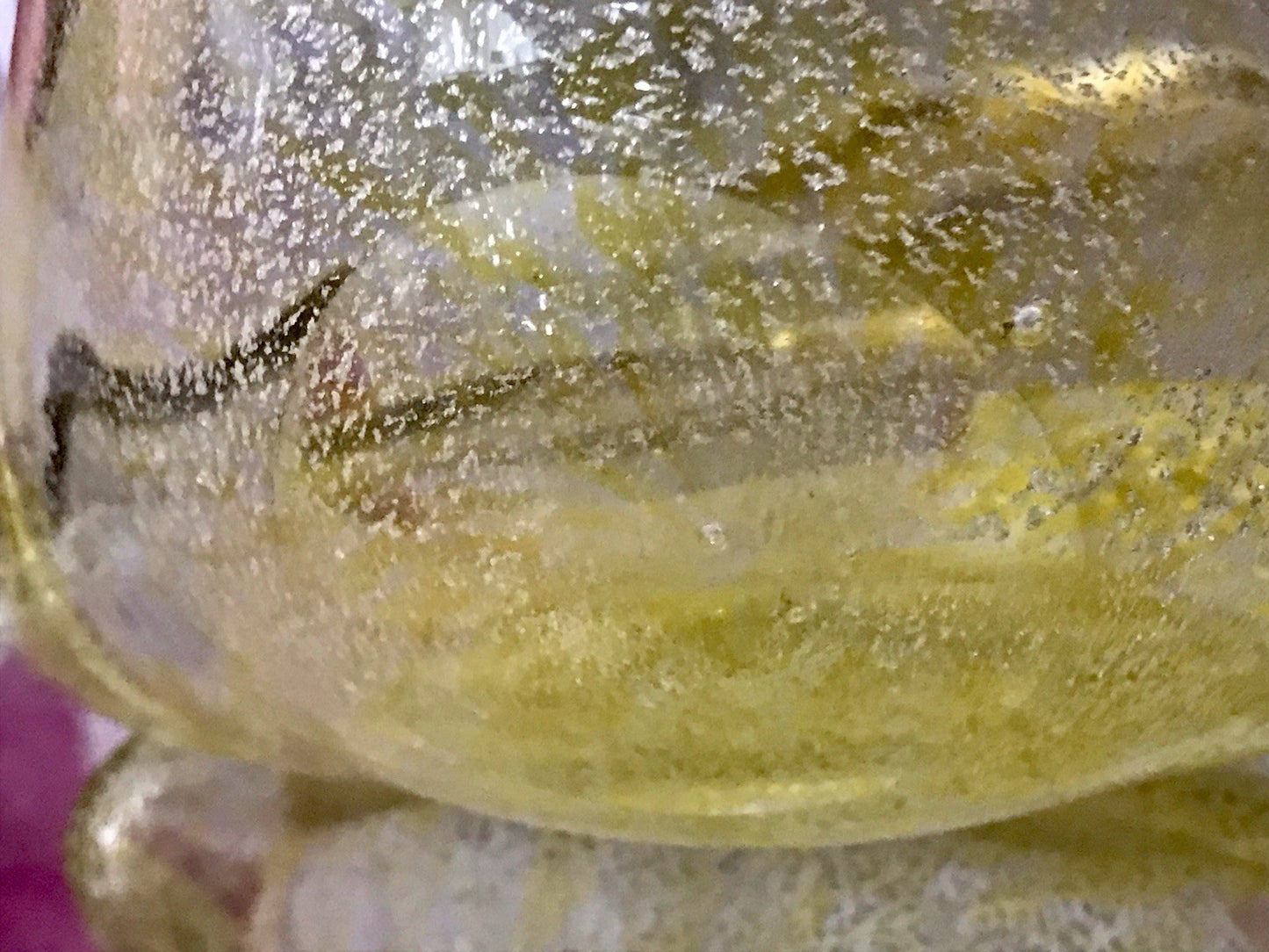 Murano 60er 70er Jahre Aschenbecher Schale Glas gelb So Schön! schillernd