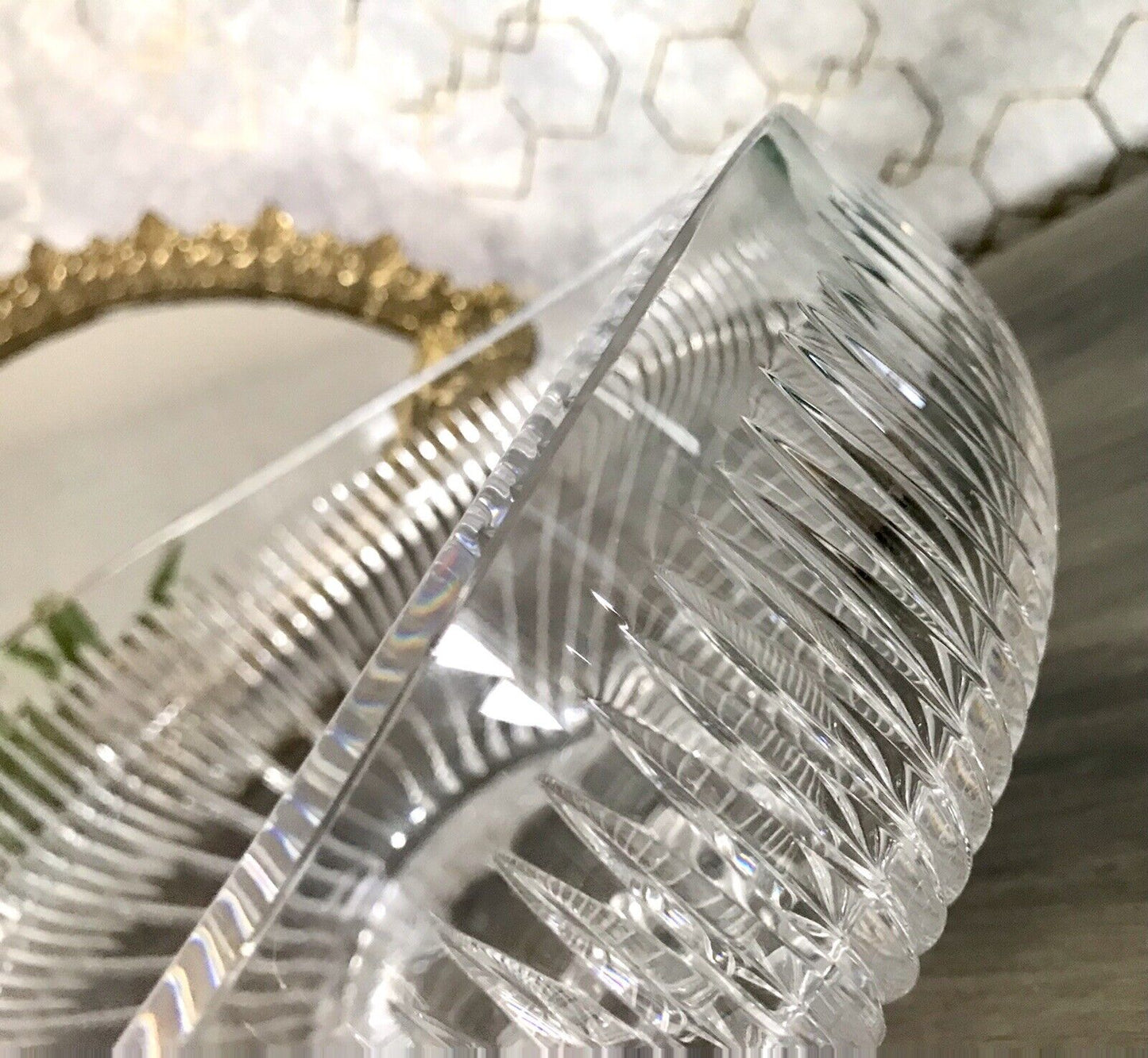 Vintage EDEL Bleikristall Schale Glasschale Kristallglas Glas Groß Schliff