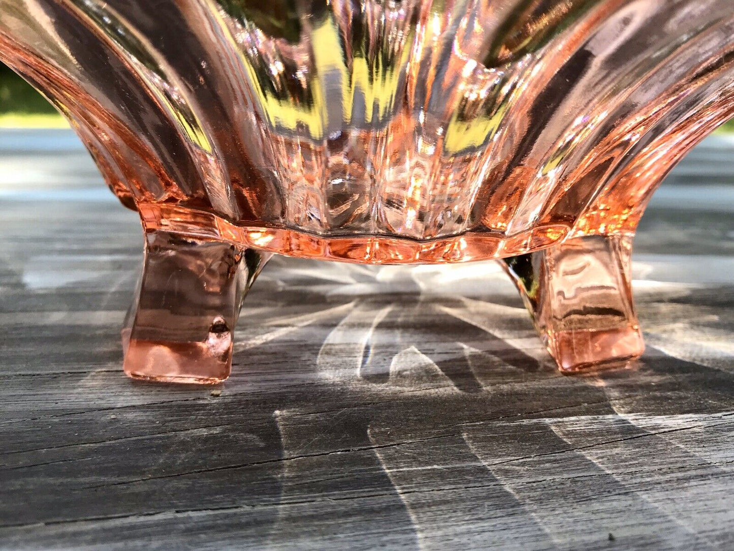 Jardiniere Brockwitz Prismen Rosalin Rosa Art Déco Schale Pressglas Glasschale