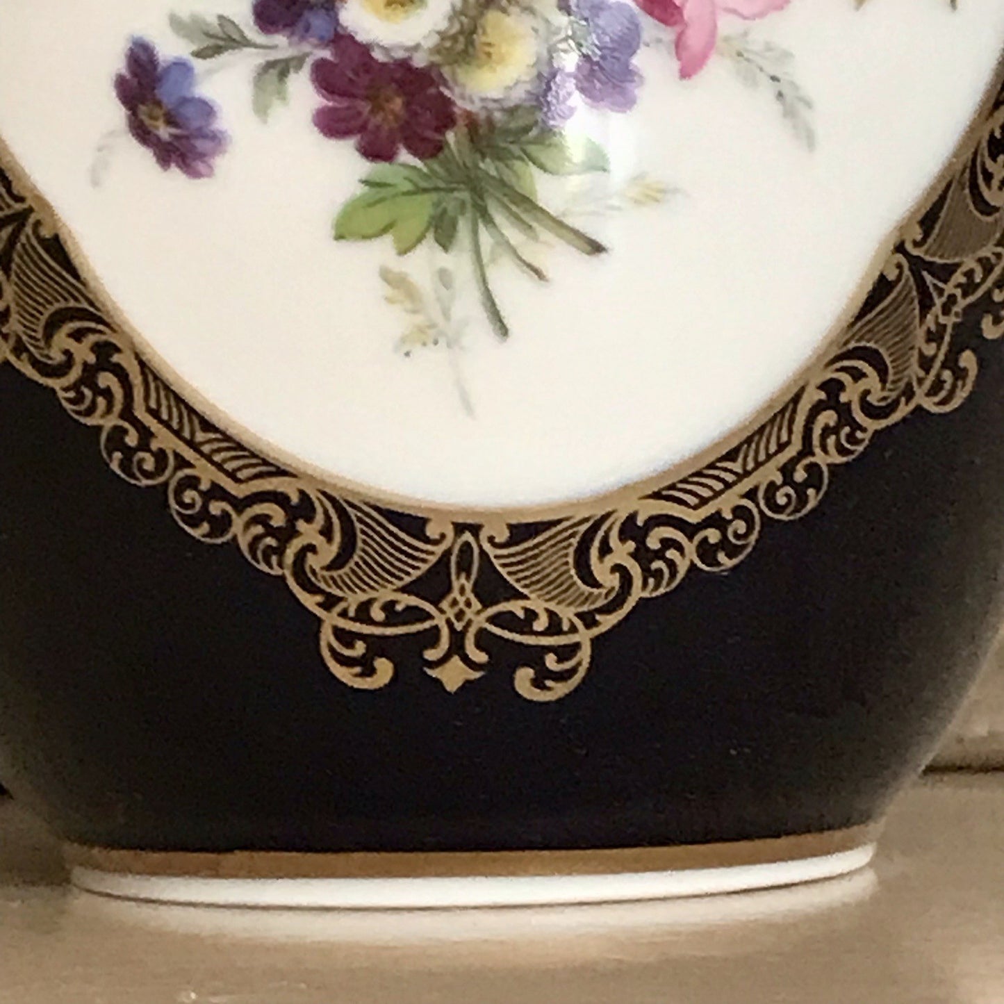 Vintage Alt 1 Porzellan Prunkvase Vase Echt Kobalt blau bunt Weimarer Porzellan