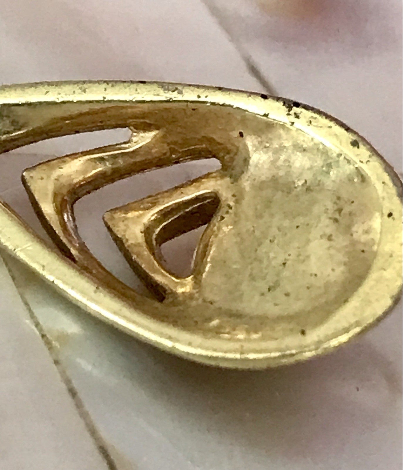 Vintage Designer Anhänger Perle Amerik. Doublè vergoldet