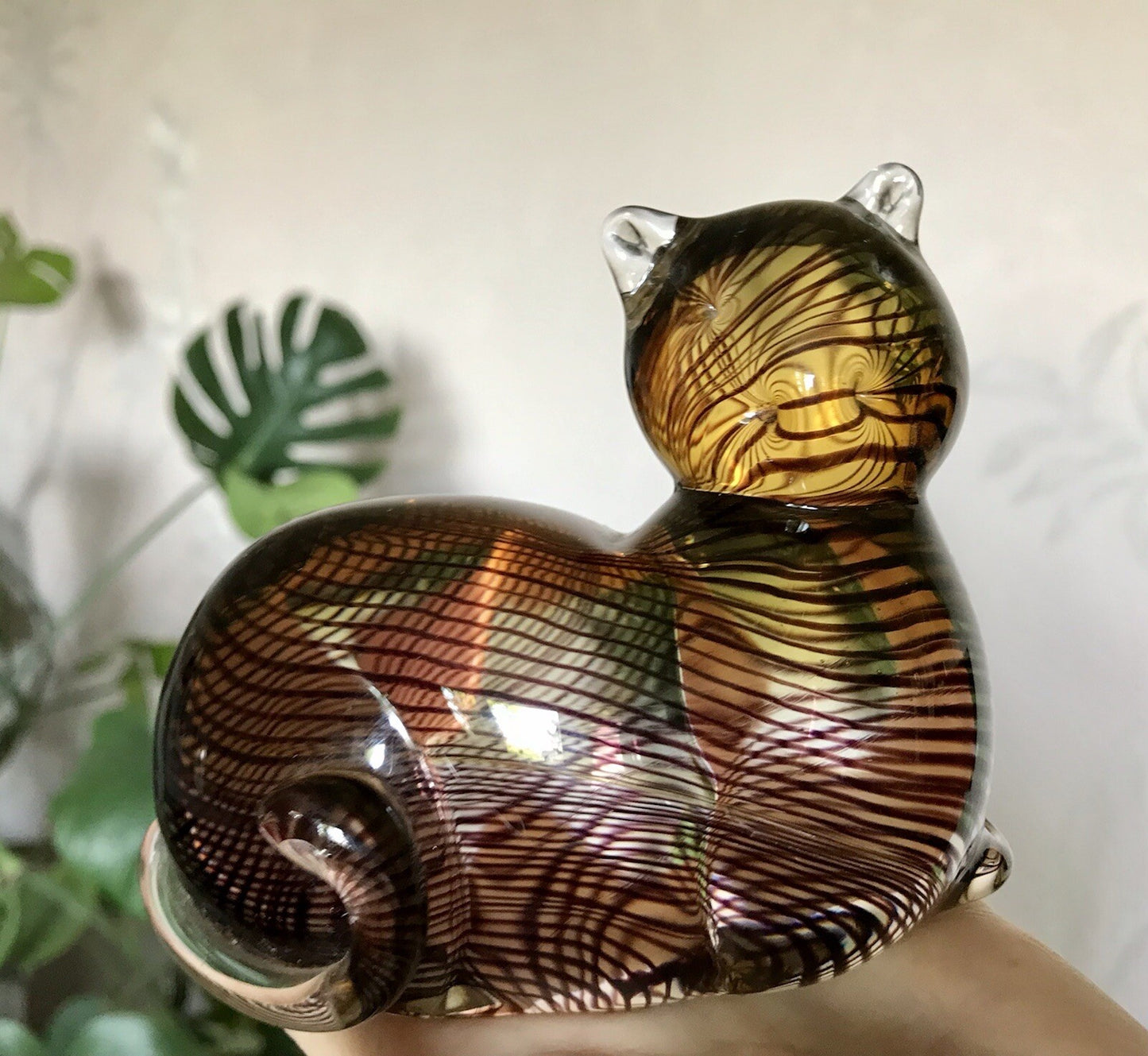 Vintage Murano? 60er Katze Figur Skulptur Briefbeschwerer Glas mundgeblasen