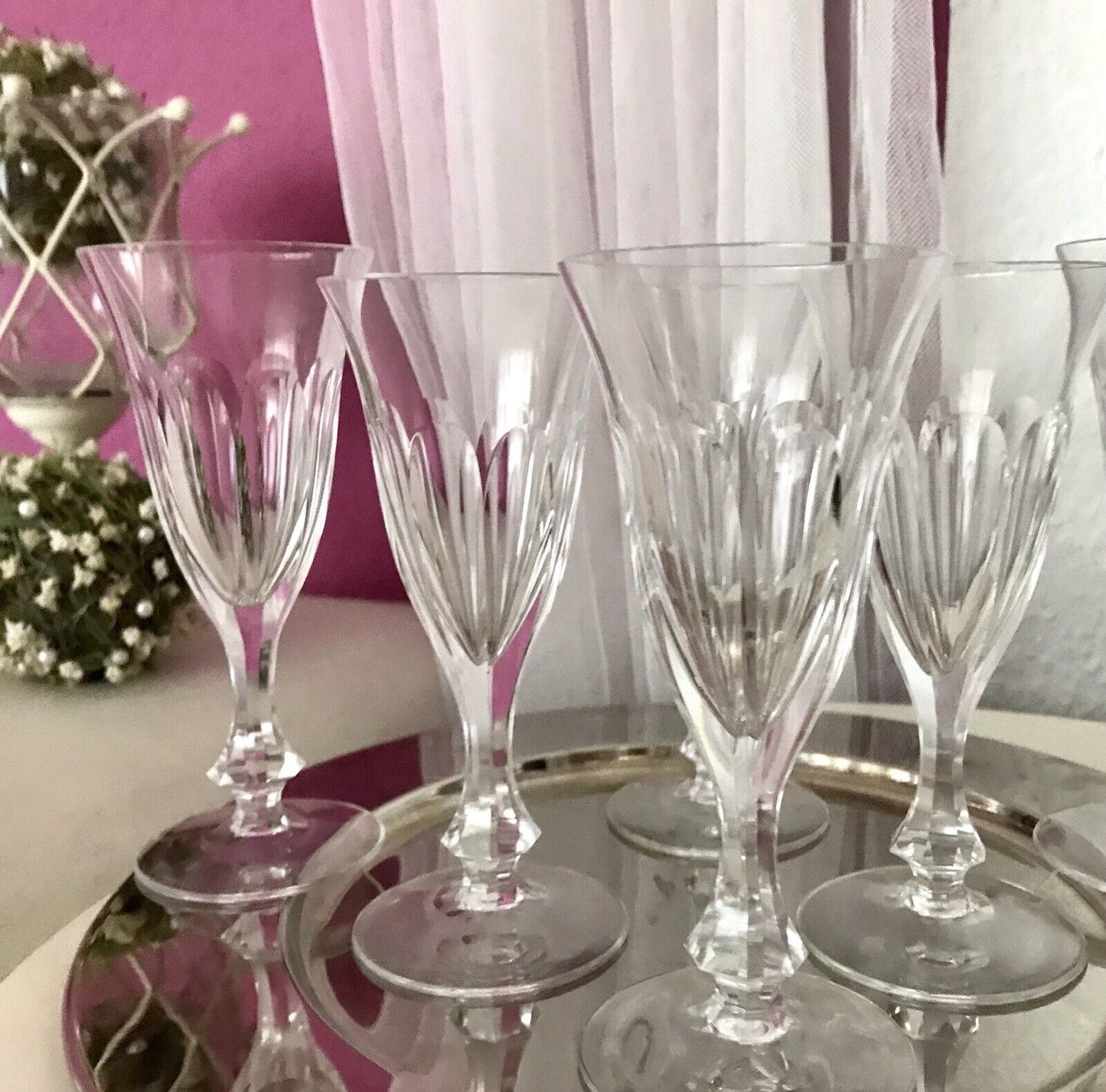 Vintage EDEL 6 Sektflöten Champagnerflöten Gläser Kristallglas Bleikristall WOW