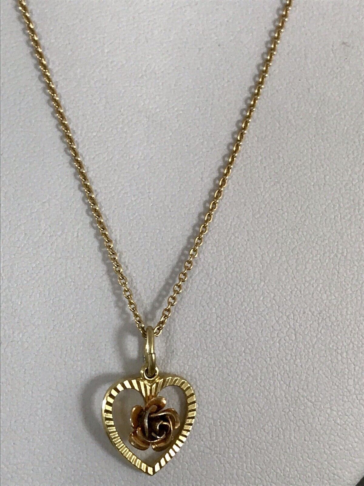 vergoldete 925 Silber Halskette mit vergoldetem Herz Rose Anhänger gold Farbe