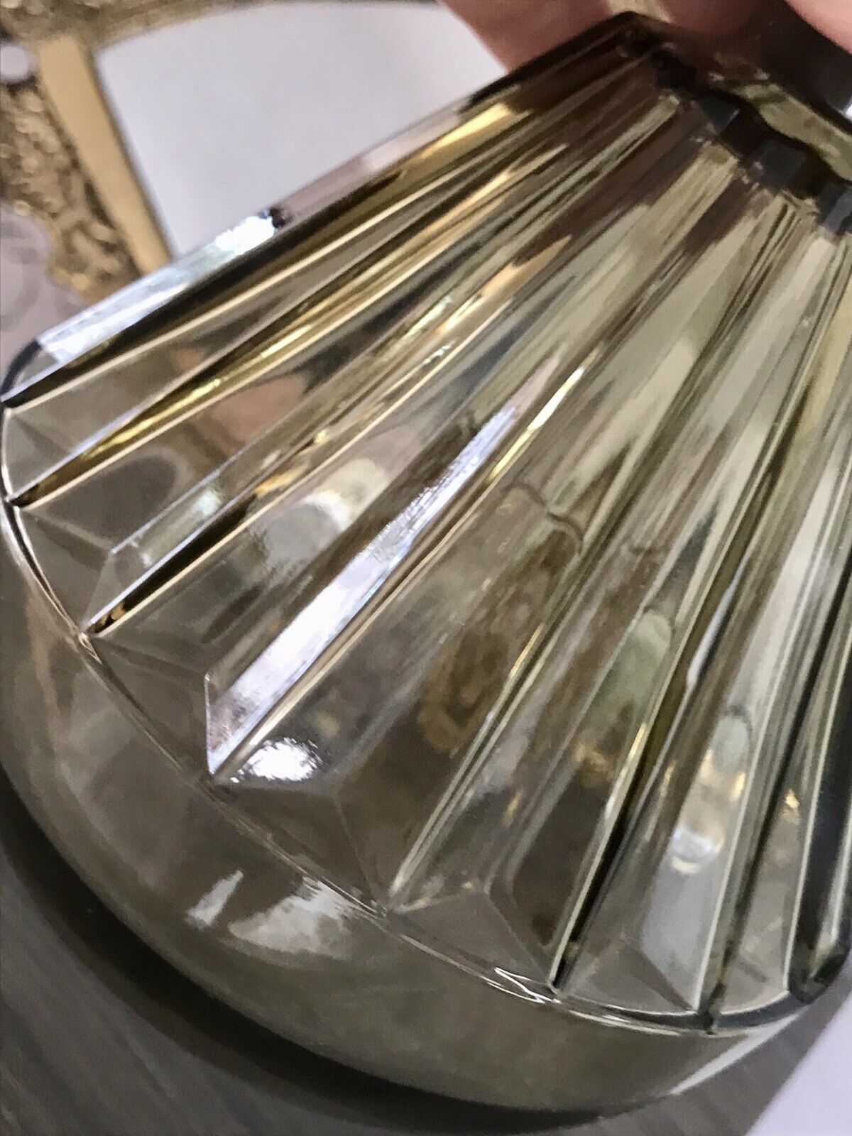 Antik Art Déco Bauhaus Glas Karaffe Dekanter Rauchglas wundervoll