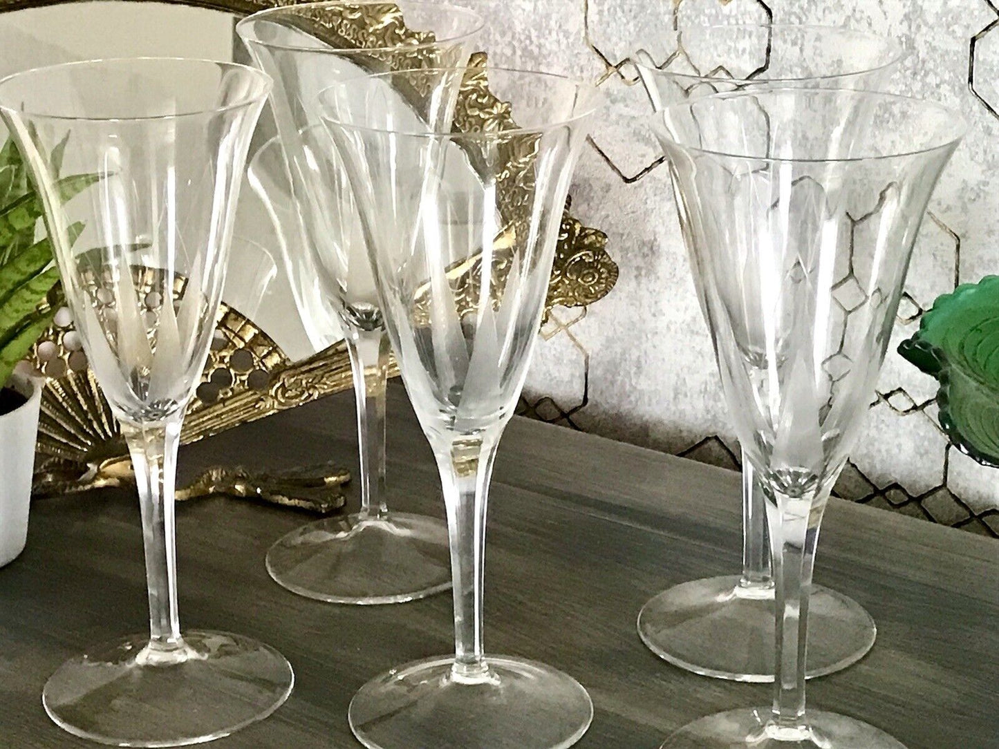 Antik Art Déco 5x Champagnerflöten Gläser Zeus Otto Rakel 40er Jahre Weisswasser