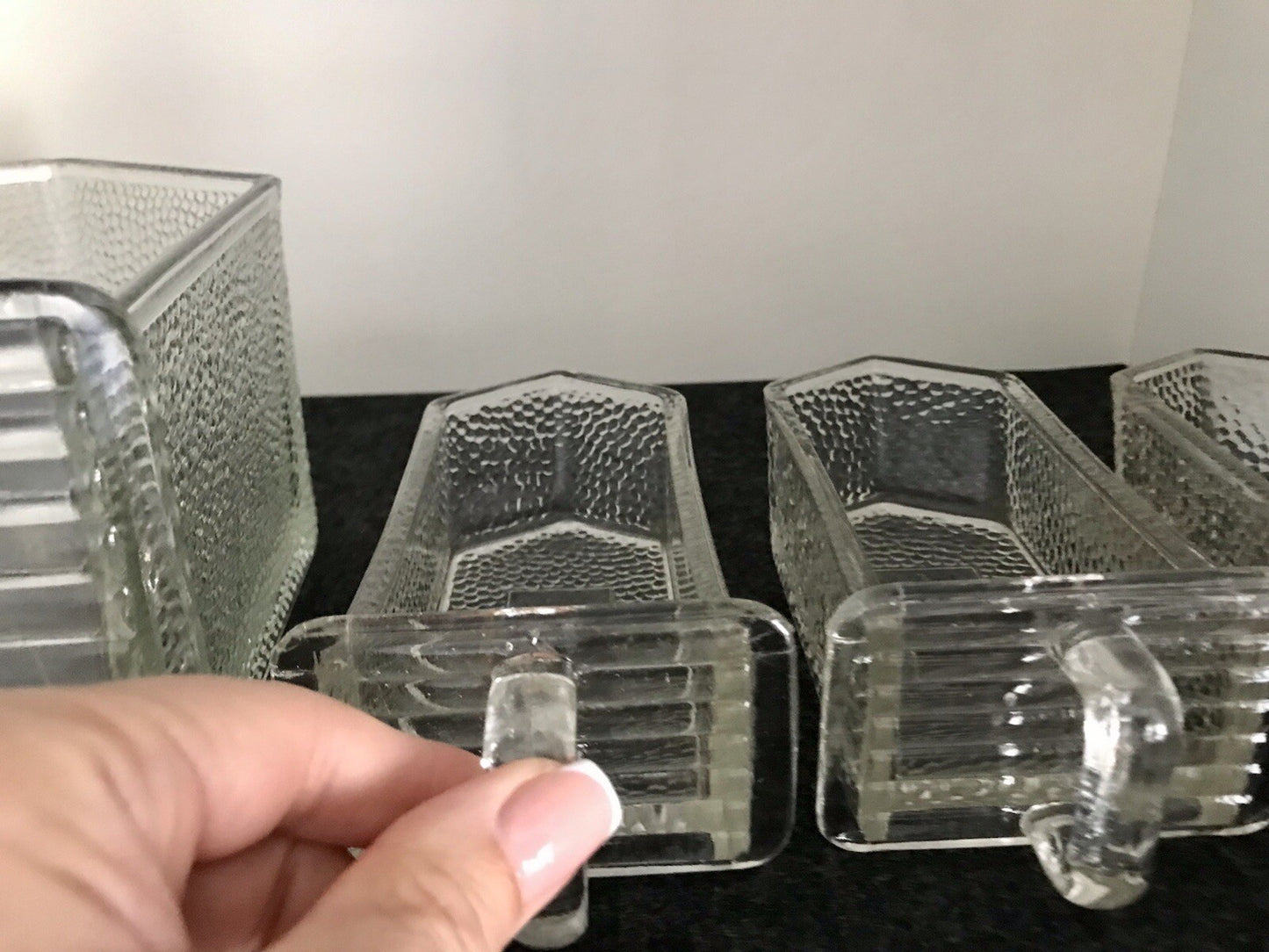 Antik 8 Art Déco Vintage Schütten Glas Pressglas Ponce Vorratsgefäße