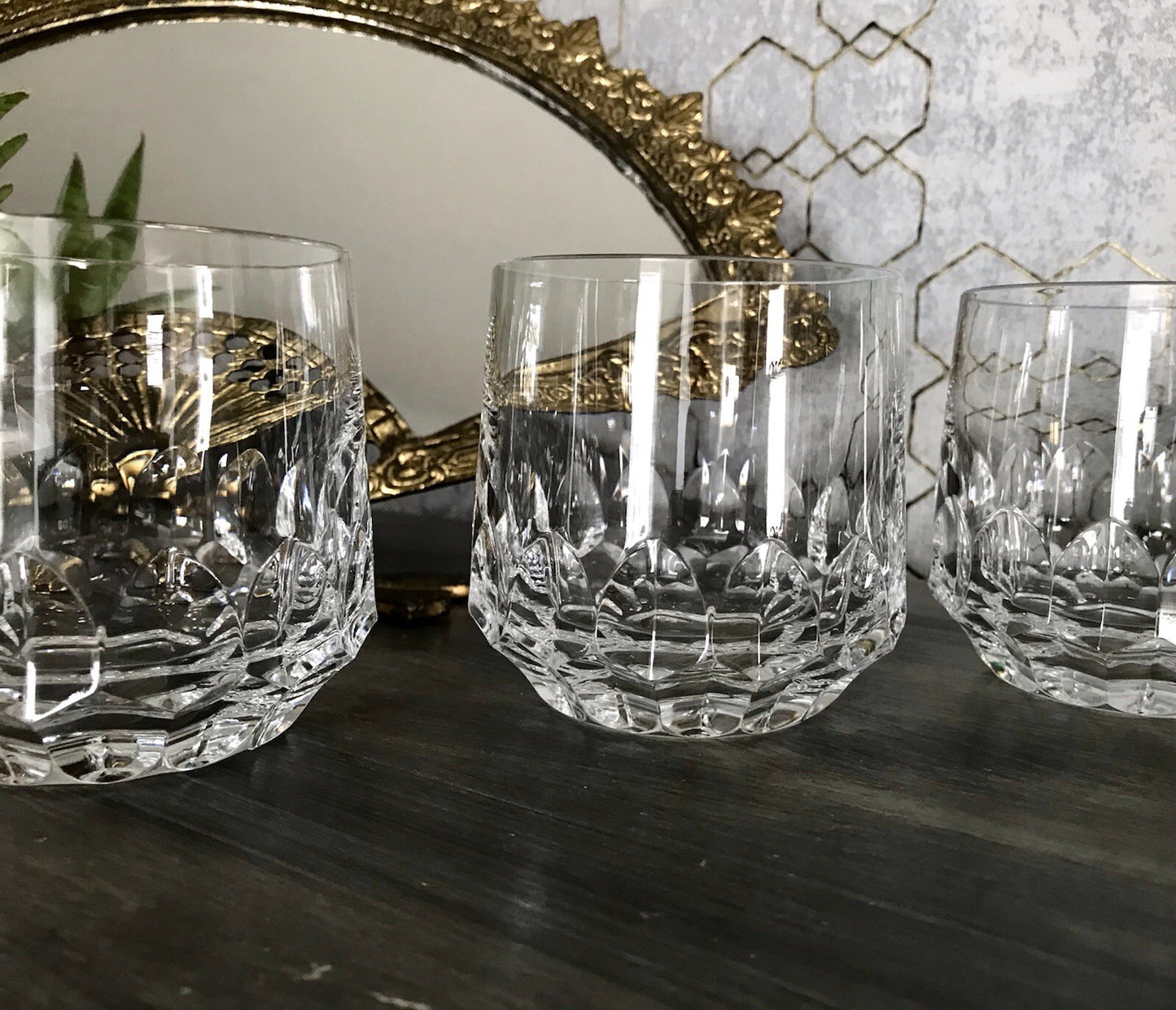 Vintage Edel 3x Whisky Gläser Kristallglas Peill & Putzler Bleikristall