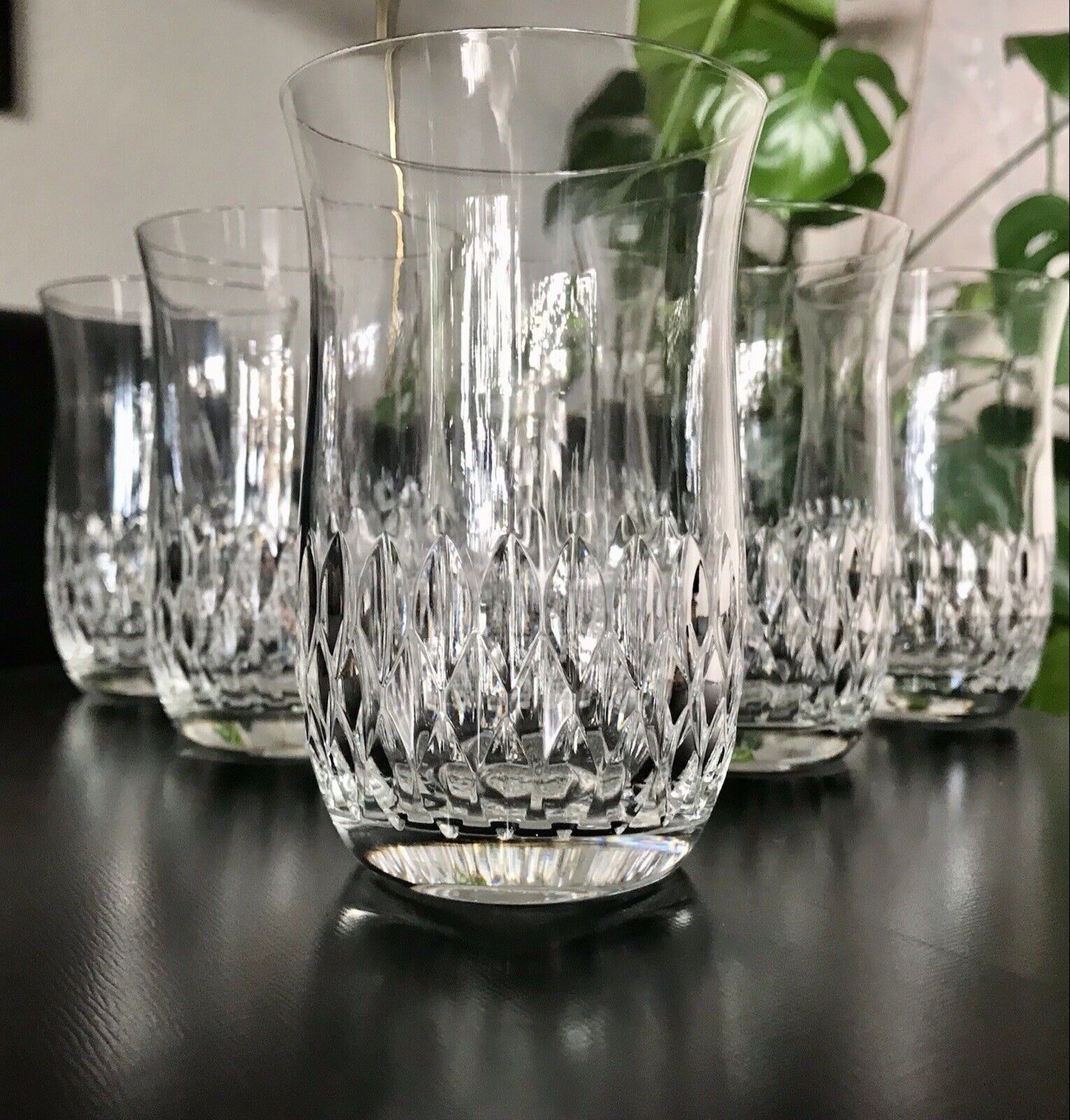 Vintage 6 EDEL Wassergläser Trinkbecher Glas Kristallglas