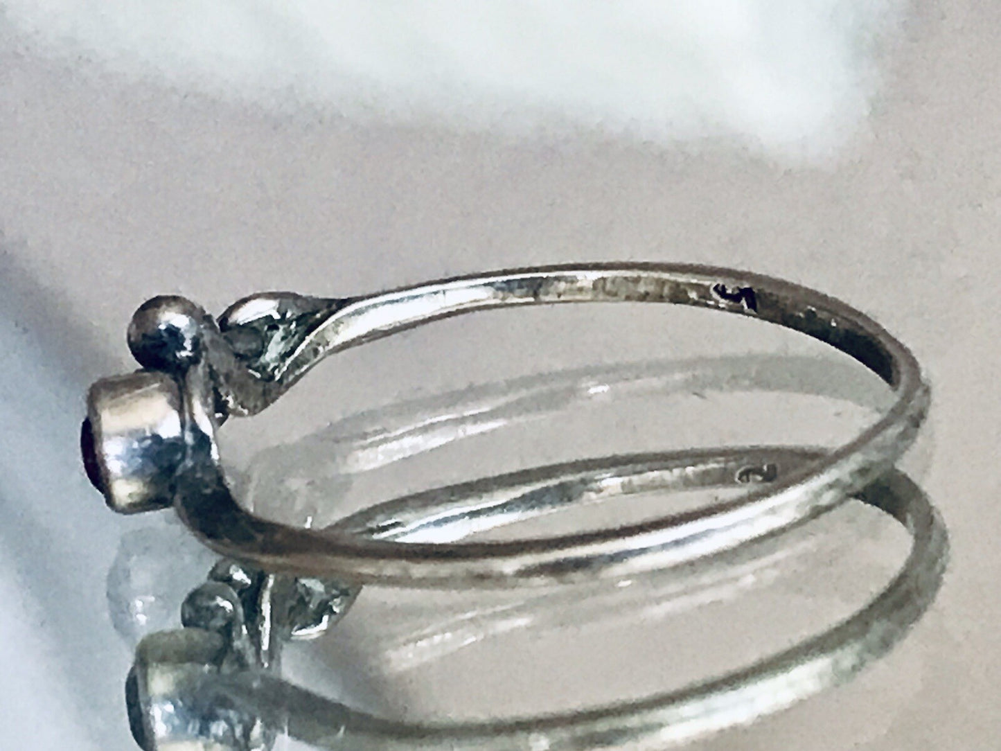 Antik? Vintage Damen filigran Ring lila Stein Silber 835 Gr.56 17,8