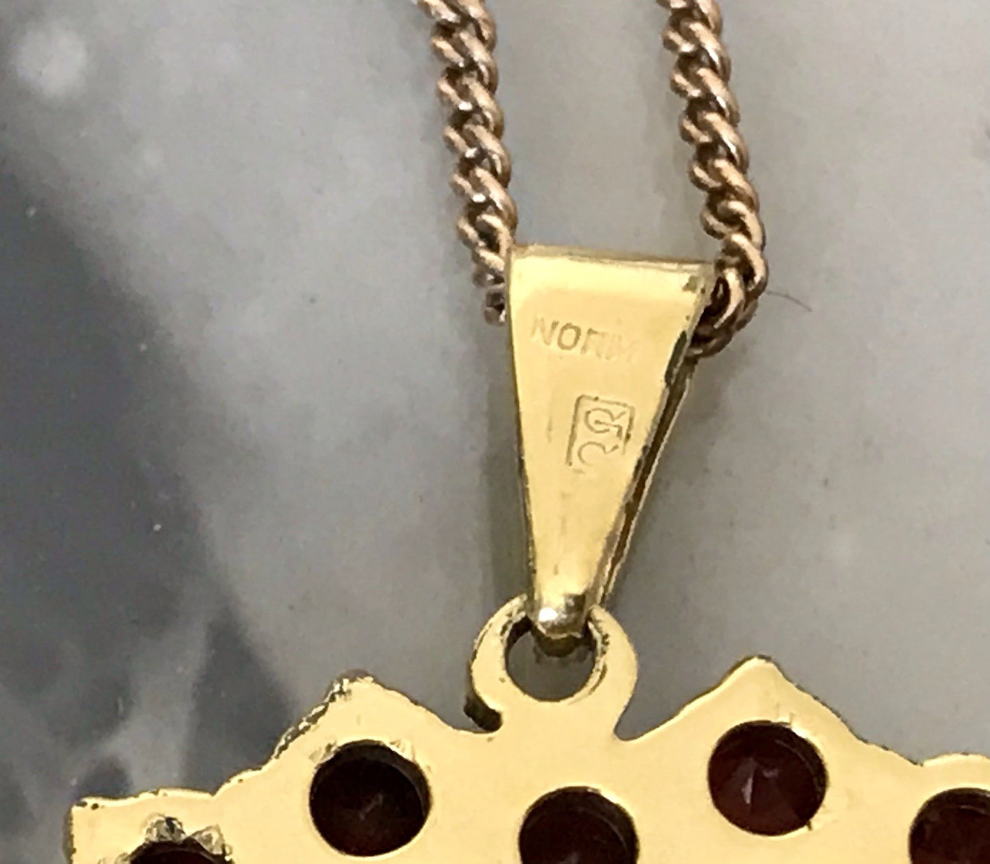 Antik Herz Anhänger 250er Gold Normgold Granate Granatschmuck Kettenanhänger