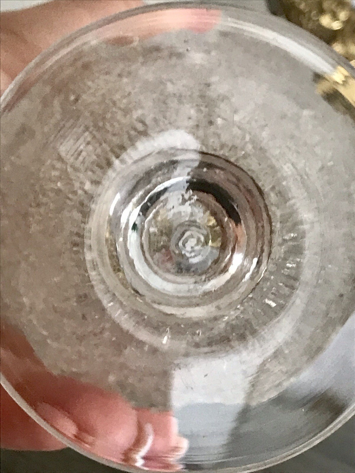 Antik 1 (von 10) Fußbecher Kelch Becher Weinglas Pokalglas Kristallglas? ~1870