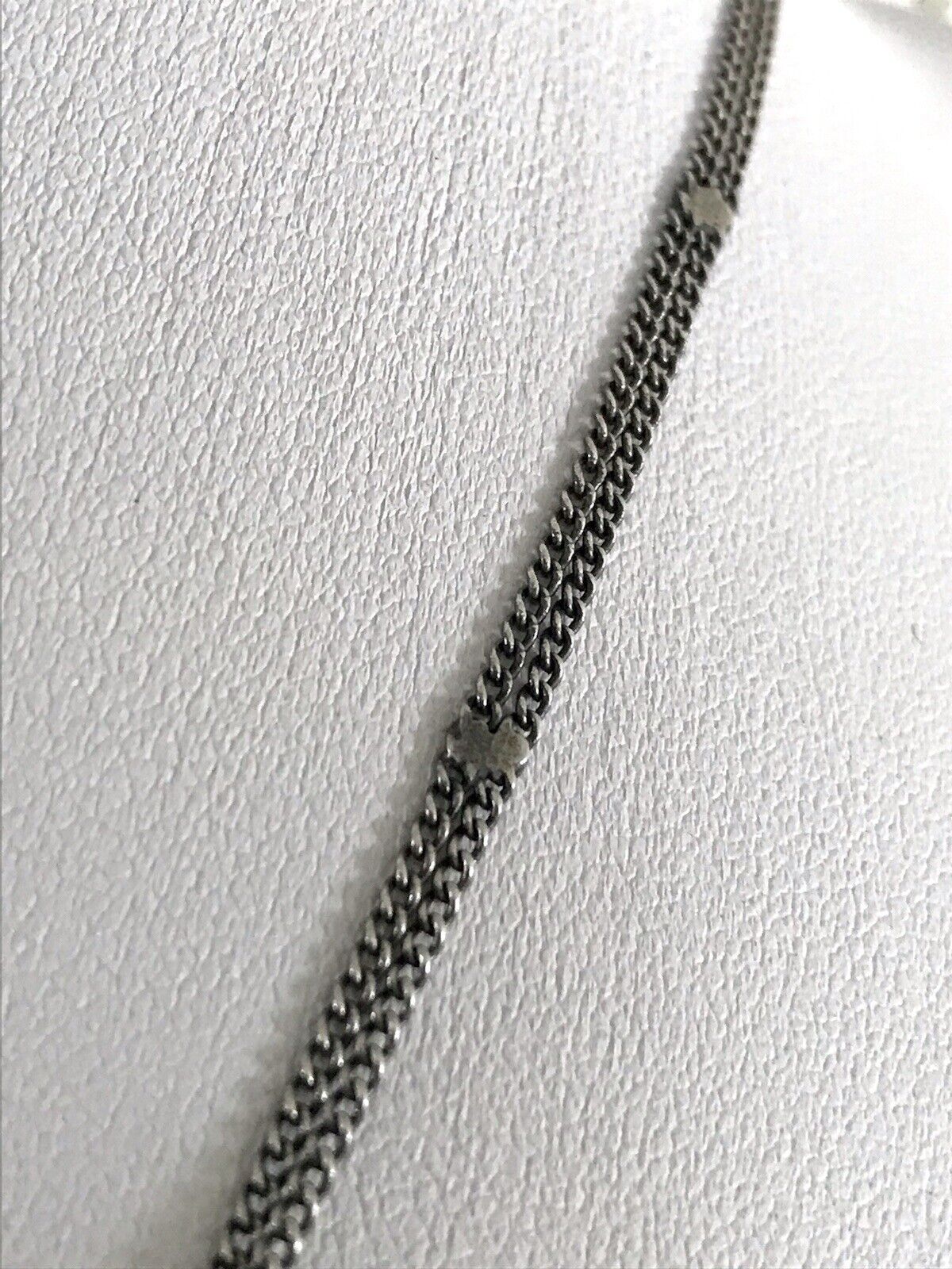 Antik Edel Jugendstil Art Déco 925 Silber Collier Halskette mit Onyx & Markasite