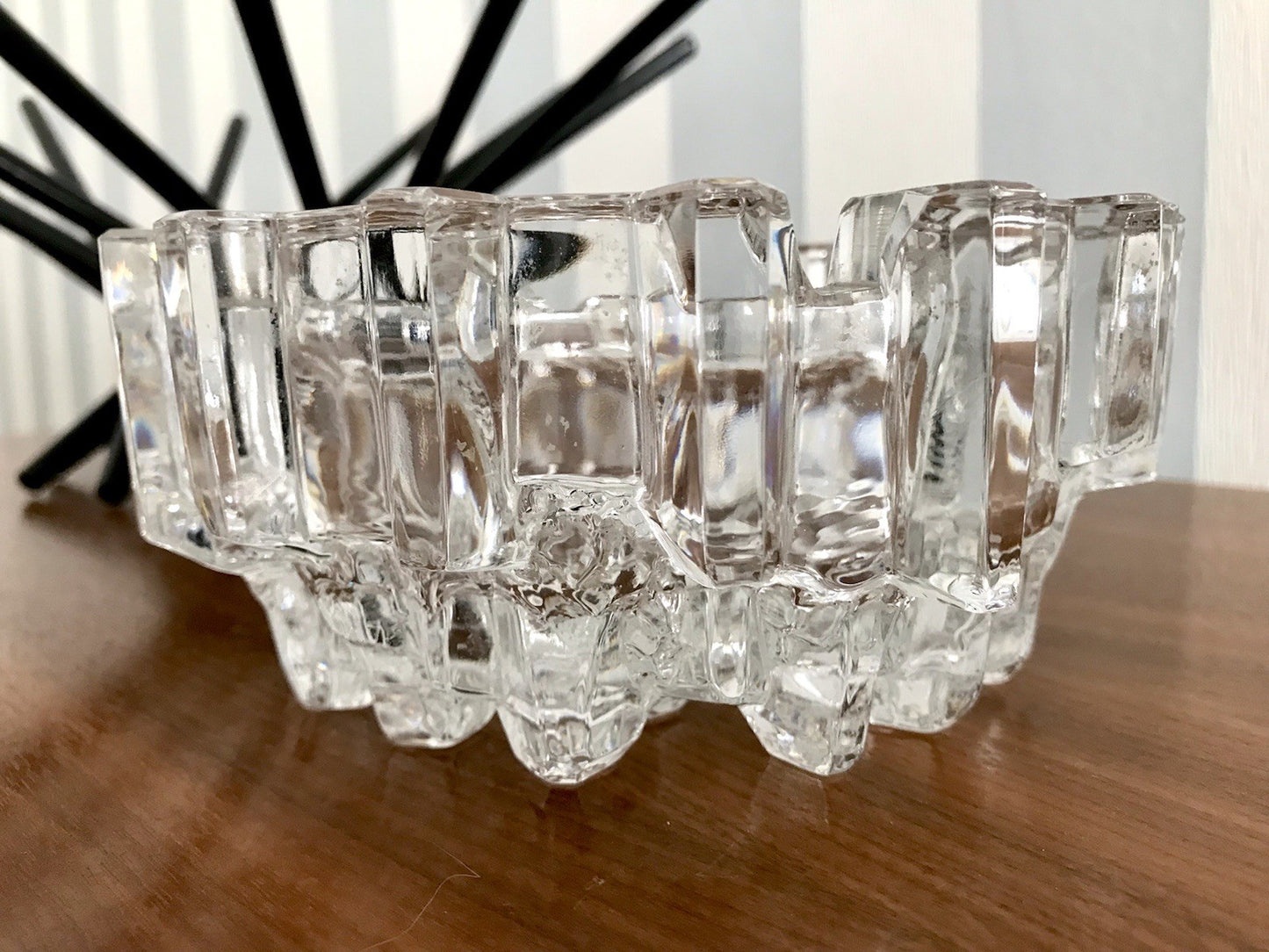 Vintage 70er Aschenbecher Ascher EDEL Kristallglas Bleikristall Schwer Skandi?