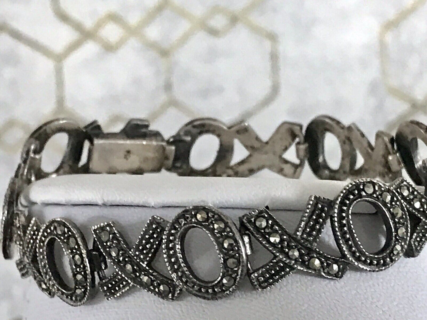 Vintage faszinierendes Armband XO Markasite Silber WOW