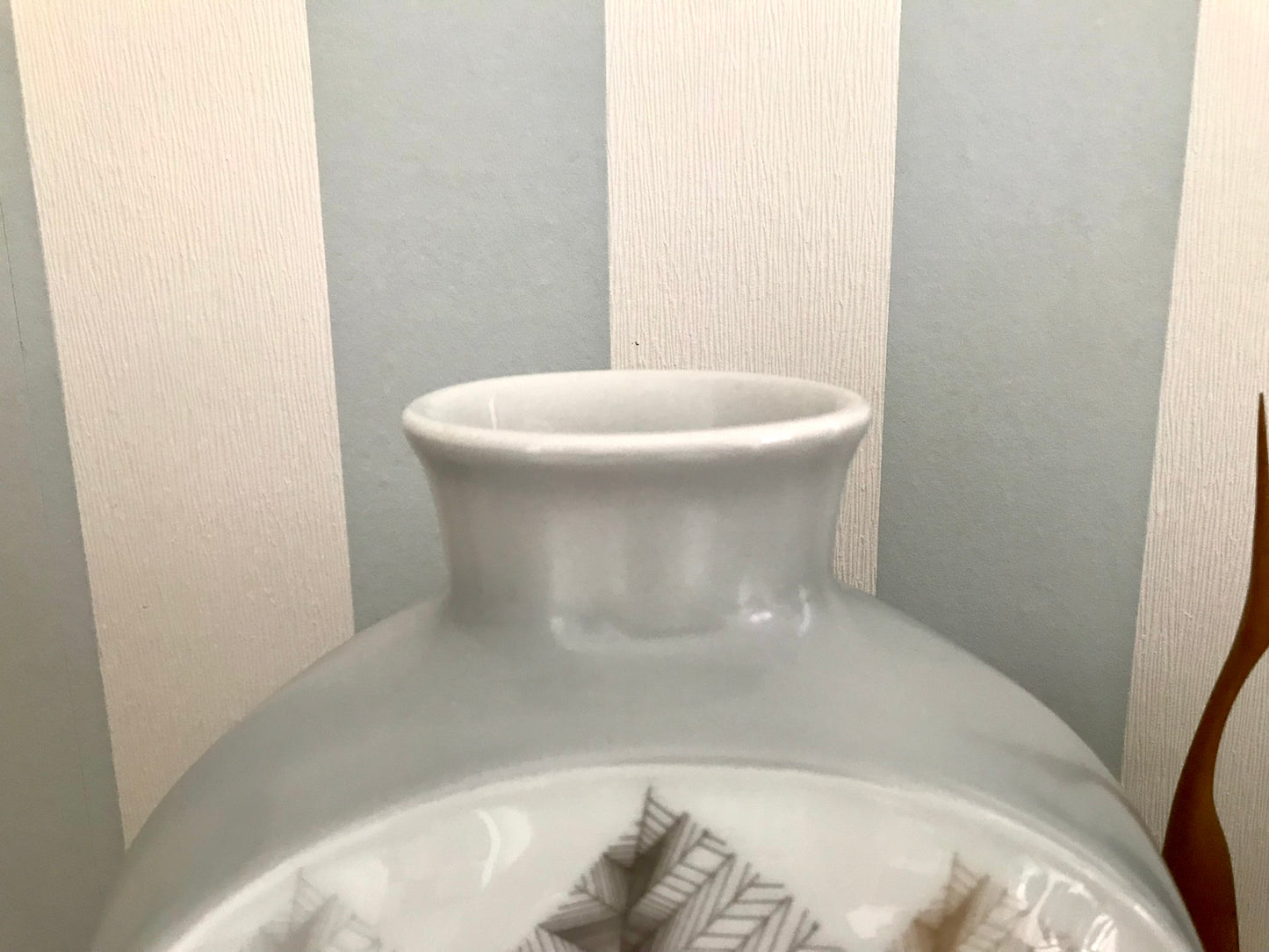 Vintage 60er Porzellan Designer Vase Hutschenreuther Blattdekor RAR groß