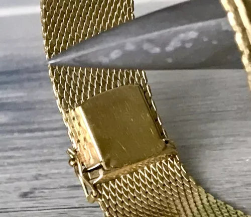 Vintage breites Teppicharmband Armband vergoldet Amerik. Doublè Andreas Daub AD