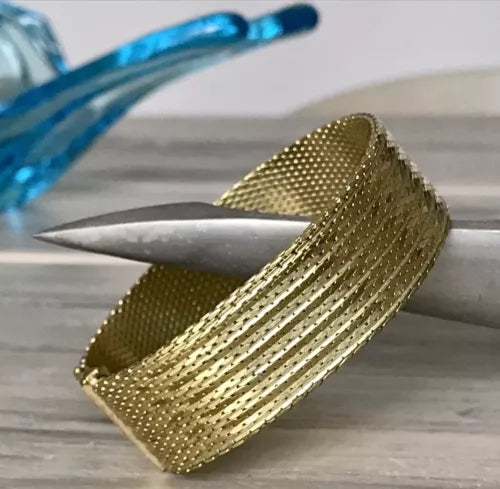 Vintage breites Teppicharmband Armband vergoldet Amerik. Doublè Andreas Daub AD