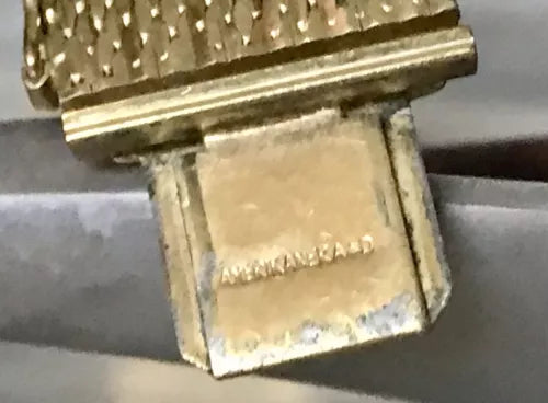 Vintage breites Teppicharmband Armband vergoldet Amerik. Doublè Andreas Daub AD