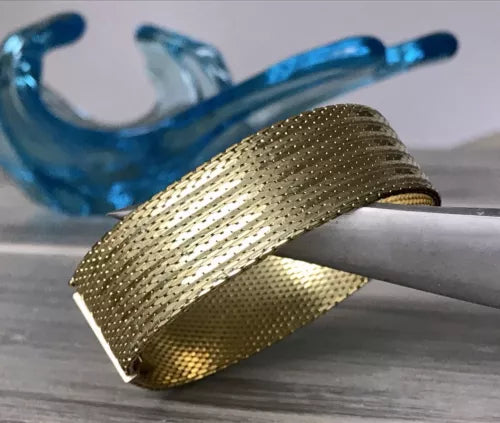 Vintage breites Teppicharmband Armband vergoldet Amerik. Doublè Andreas Daub AD