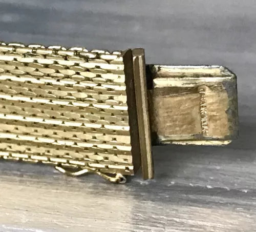 Vintage breites Teppicharmband Armband vergoldet Amerik. Doublè Andreas Daub AD