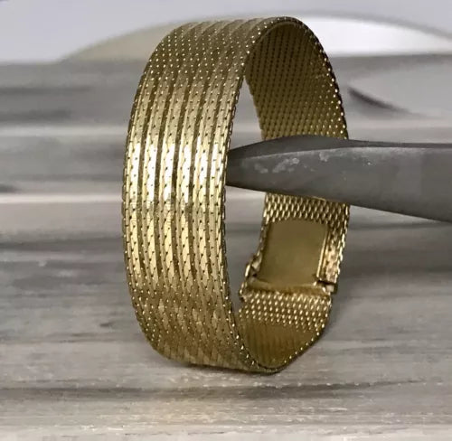 Vintage breites Teppicharmband Armband vergoldet Amerik. Doublè Andreas Daub AD
