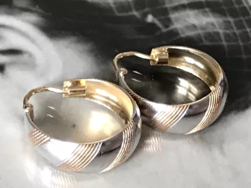 Ohrringe Creole Ohrringe DAMEN Silber 925 vergoldet silber& gold Wunderschön!