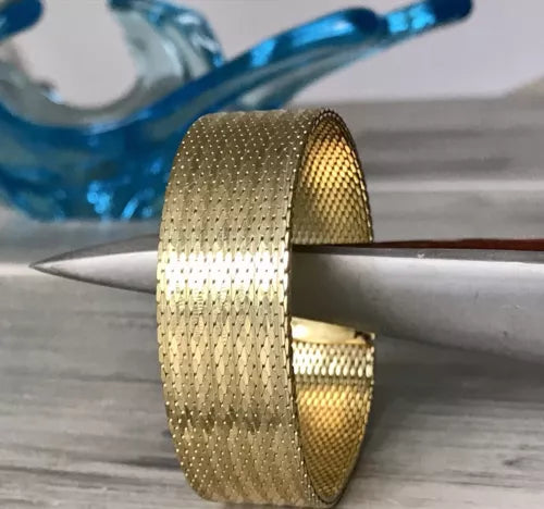 Vintage breites Teppicharmband Armband vergoldet Amerik. Doublè Andreas Daub AD