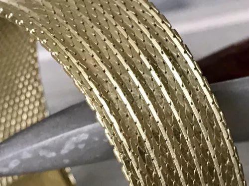 Vintage breites Teppicharmband Armband vergoldet Amerik. Doublè Andreas Daub AD