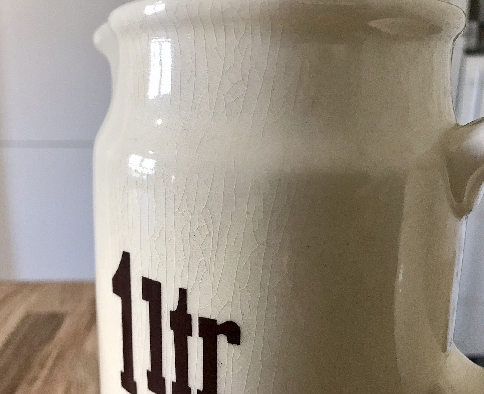 Alt Vintage 3 Kanne Milchkanne Messkrüge DDR Keramik Landhaus creme 1l 3/4l 1/2l