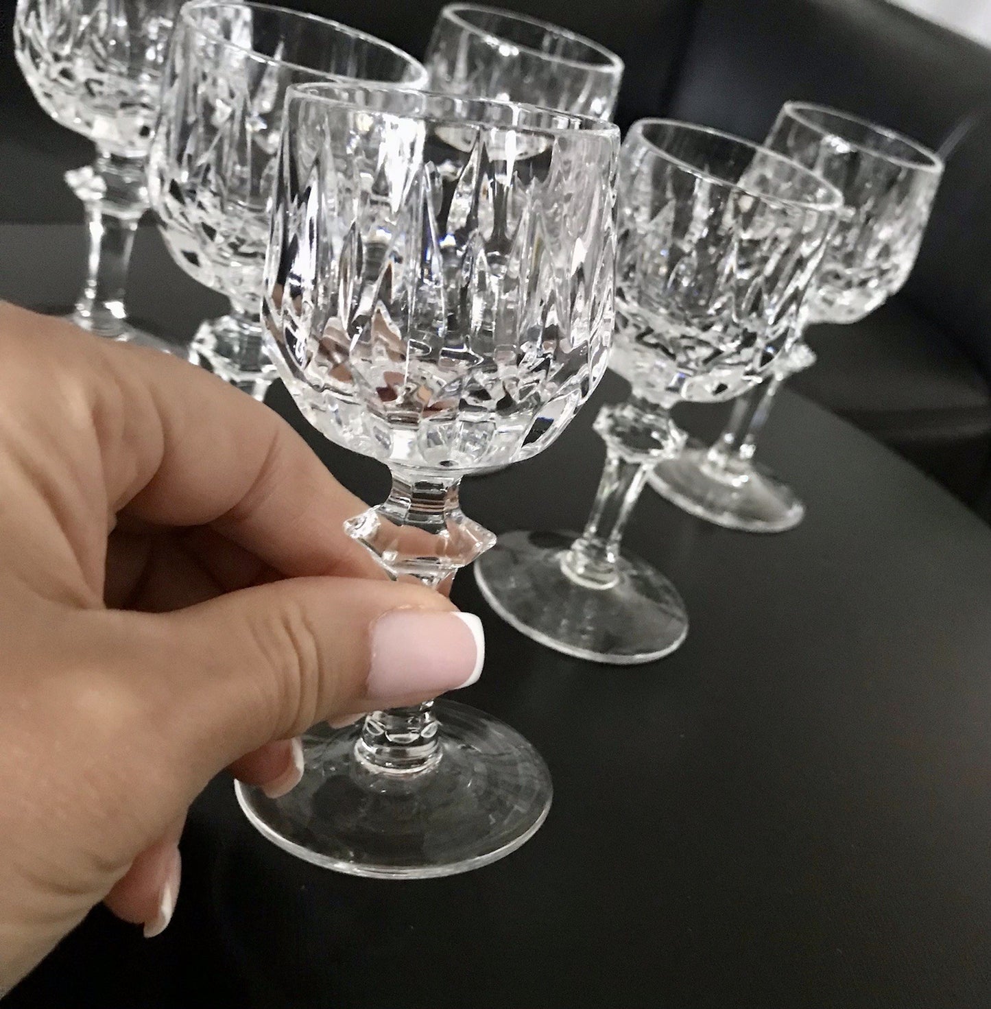 Vintage 6 edel Schnapsgläser Likör Gläser Kristallglas geschliffen Nachtmann