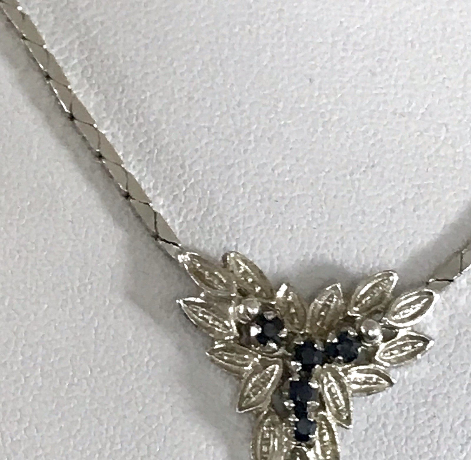 Antik Edel Art Déco 835 Silber Set Collier Halskette blaue Steine & Armband
