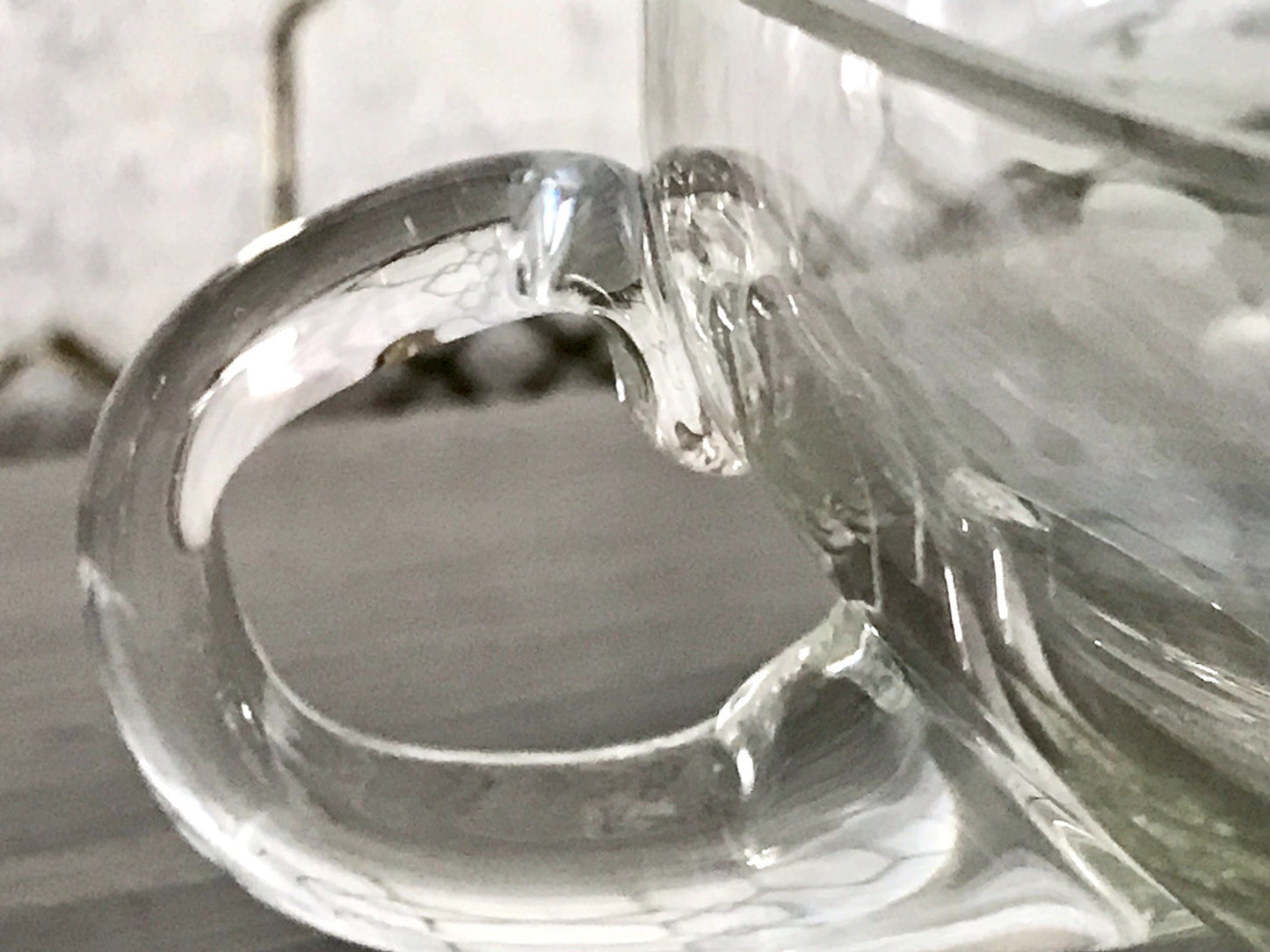 Antik EDEL Art Déco Schale Glasschale mundgeblasen geschliffen mit Henkeln