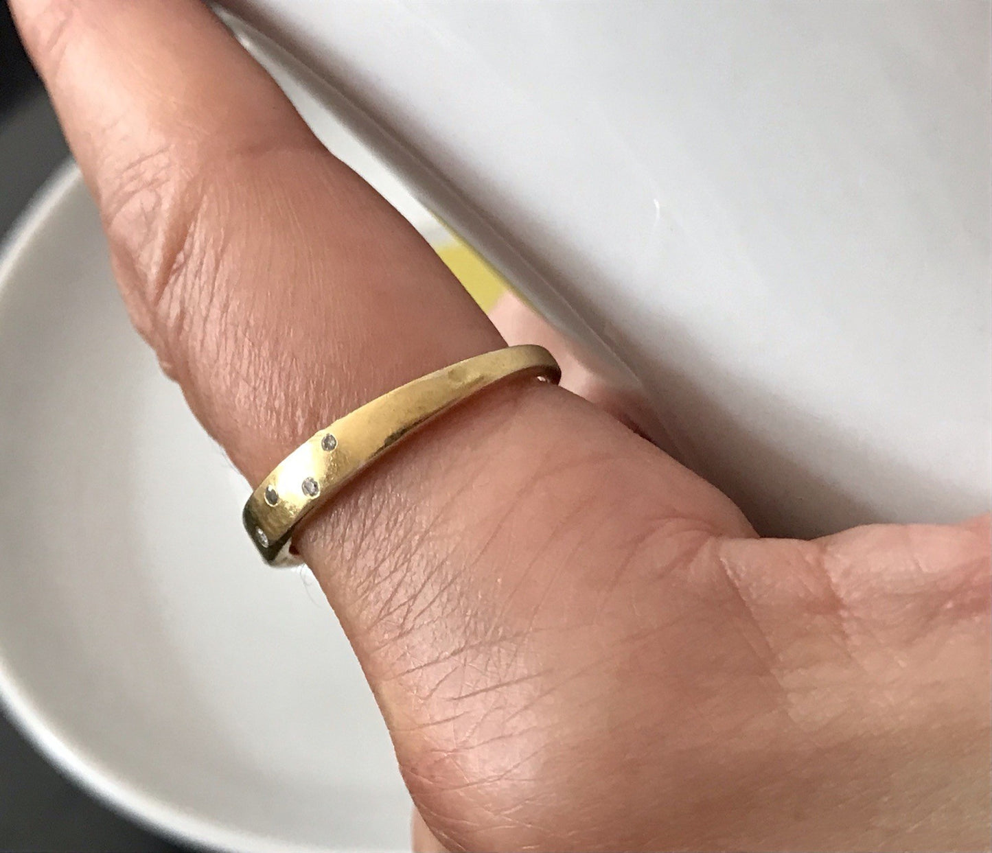 Vintage Ring farblose Steine Silber 925 vergoldet ~Gr.63 JLO