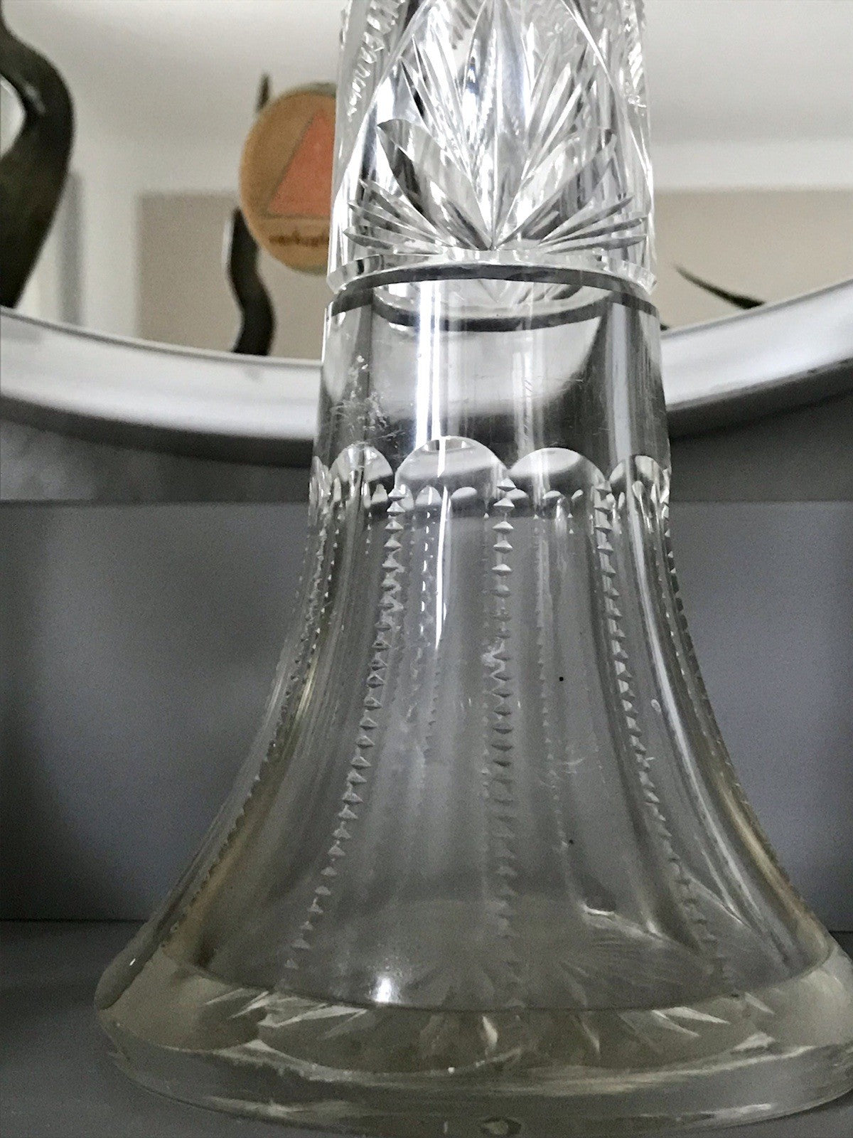 Antik Vase Glasvase Kristallglas geschliffen Jugendstil Art Déco