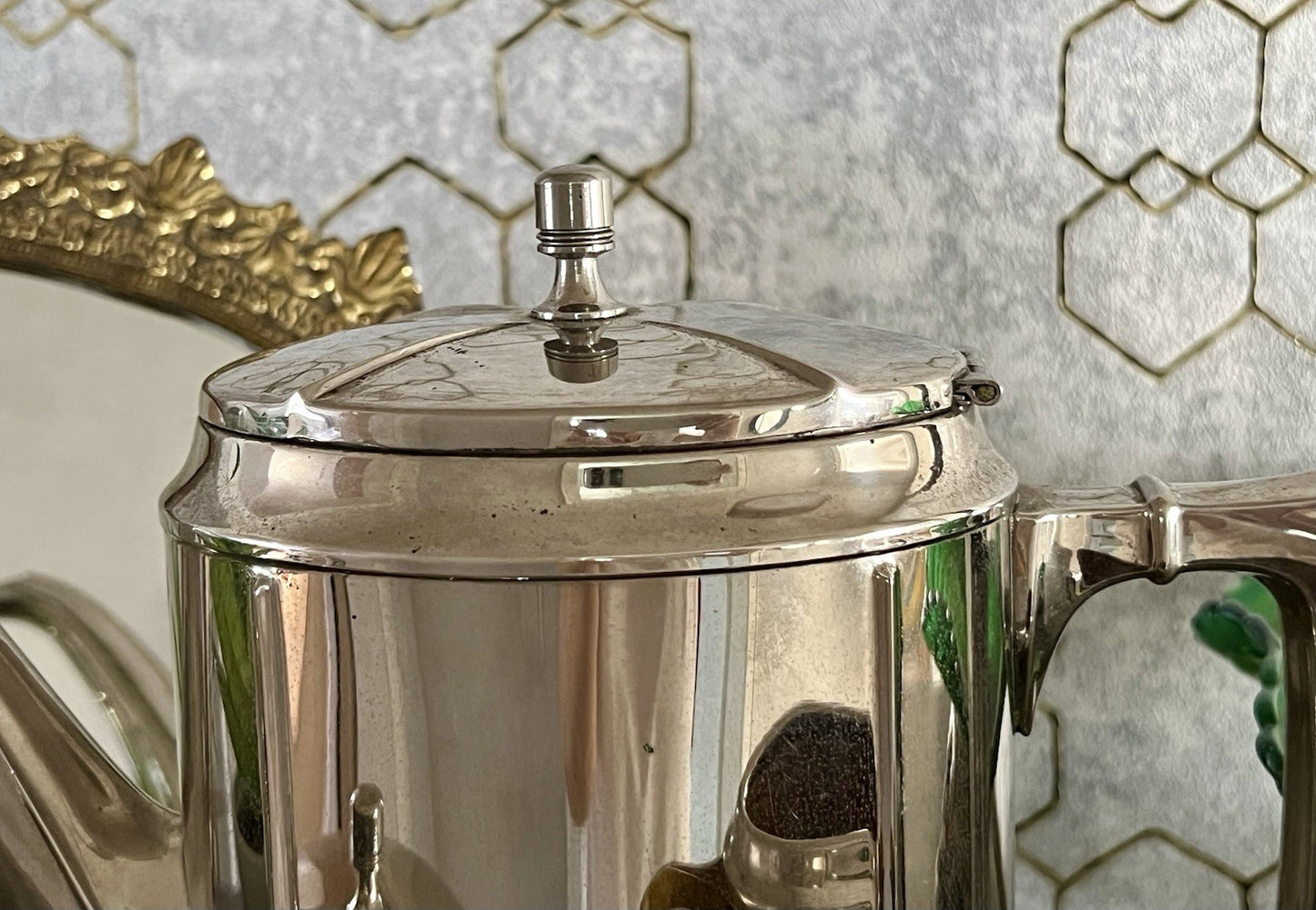 Antik Jugendstil Kaffee Kernstück Zuckerdose Rahmgießer Kanne vernickelt?
